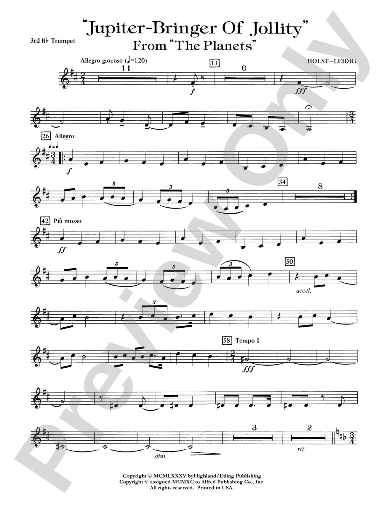 Jupiter (Bringer of Jollity): 3rd B-flat Trumpet