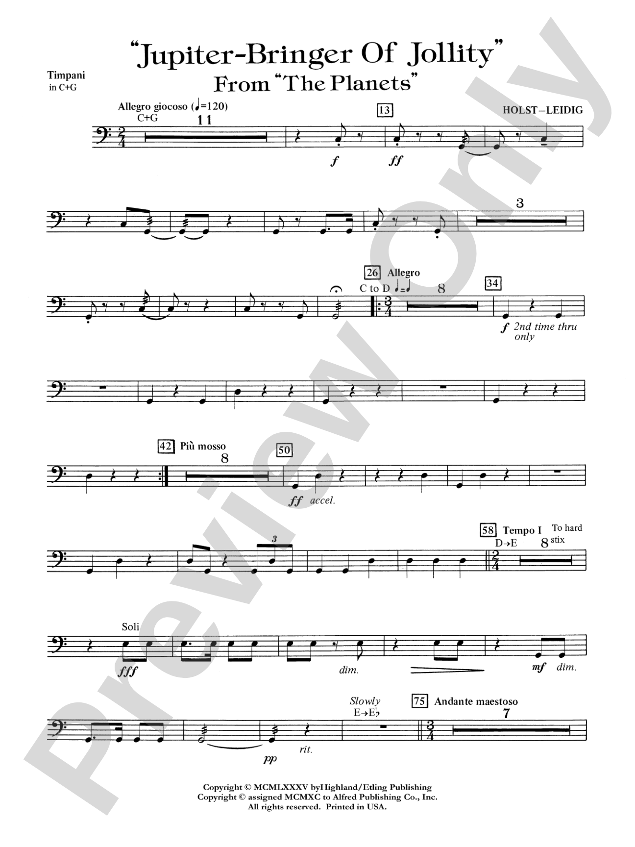 Jupiter (Bringer of Jollity): Timpani
