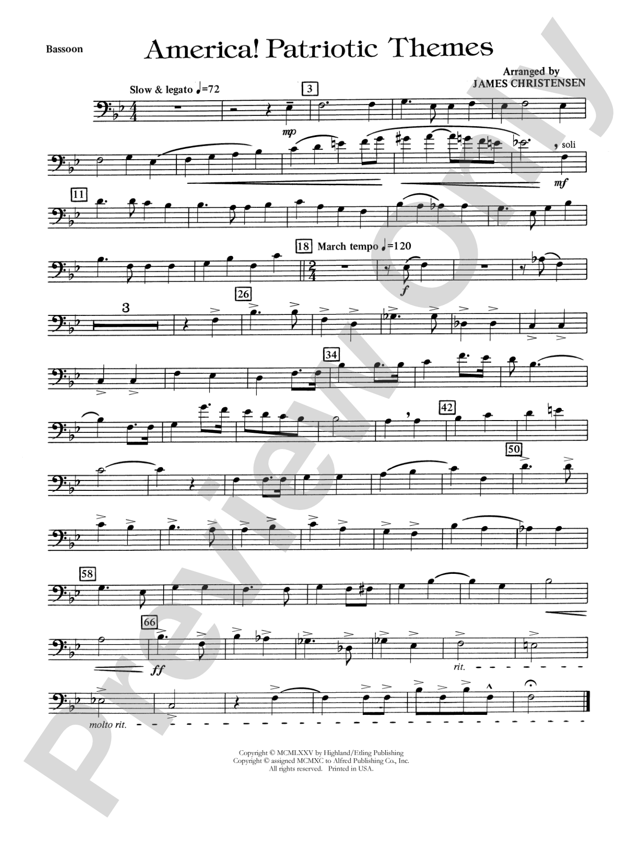 America! Patriotic Themes (as played at Disney World): Bassoon