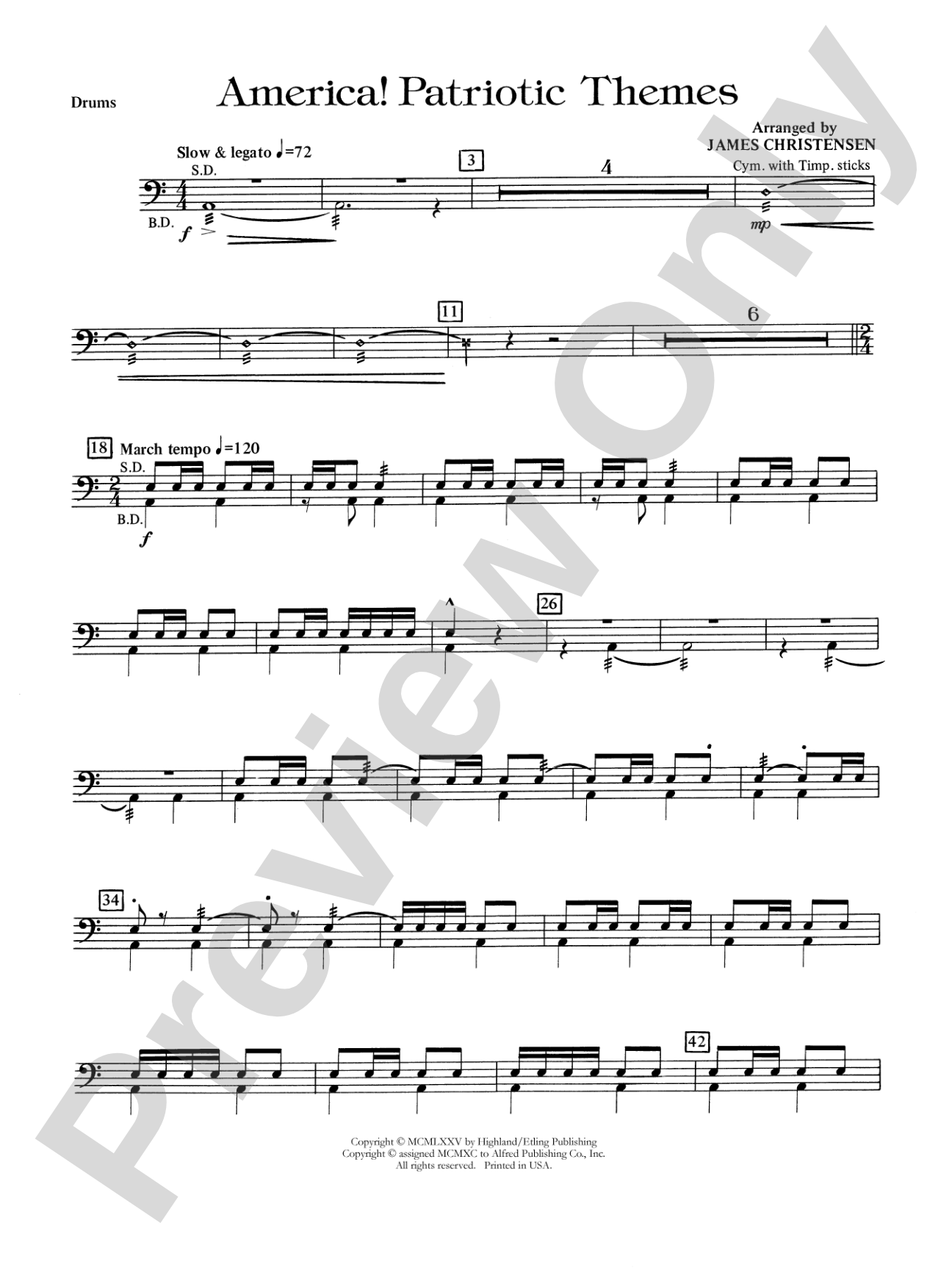 America! Patriotic Themes (as played at Disney World): Drums