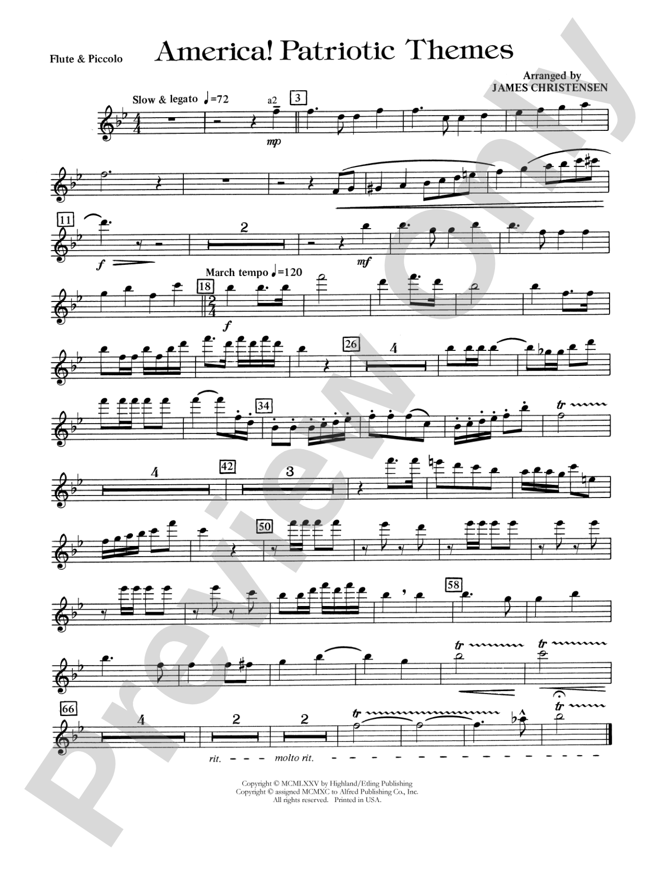America! Patriotic Themes (as played at Disney World): Flute