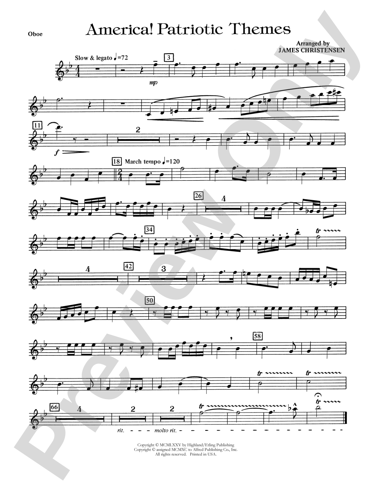 America! Patriotic Themes (as played at Disney World): Oboe