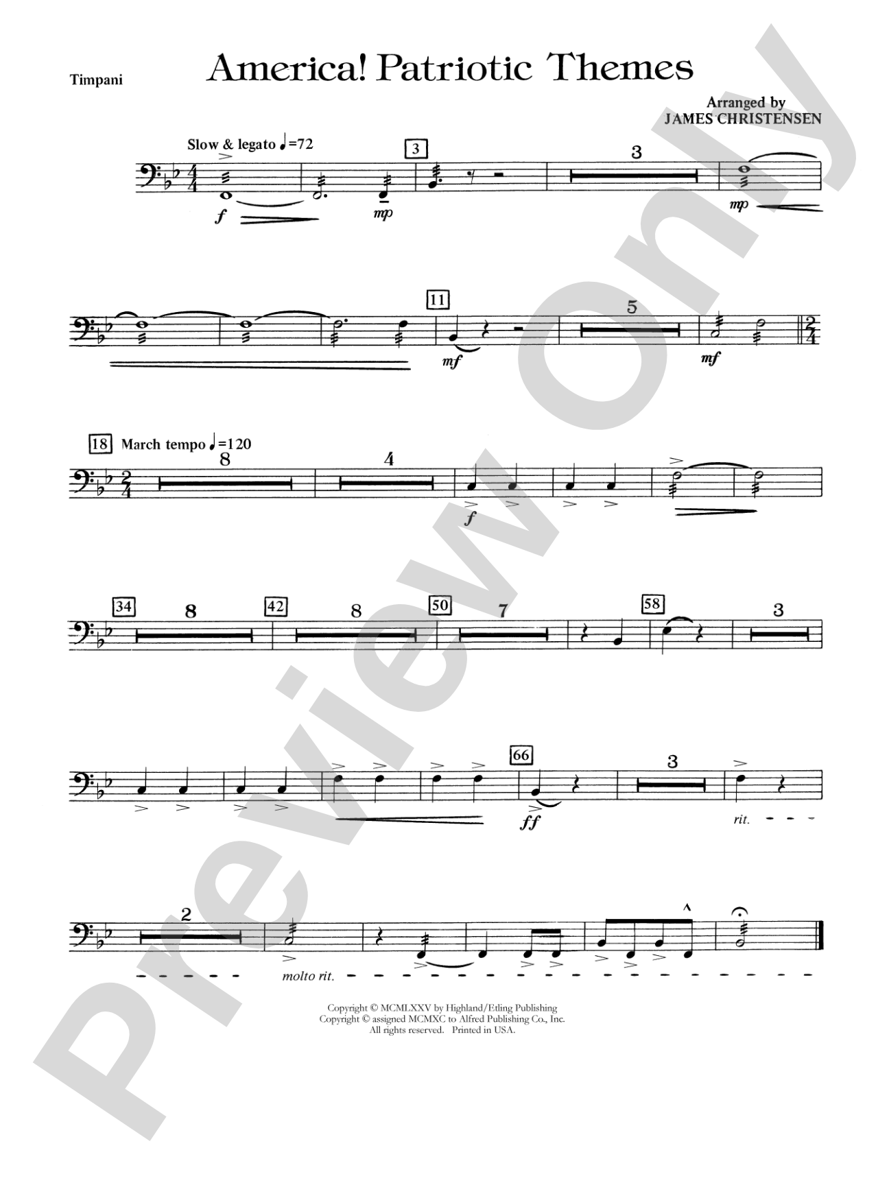 America! Patriotic Themes (as played at Disney World): Timpani