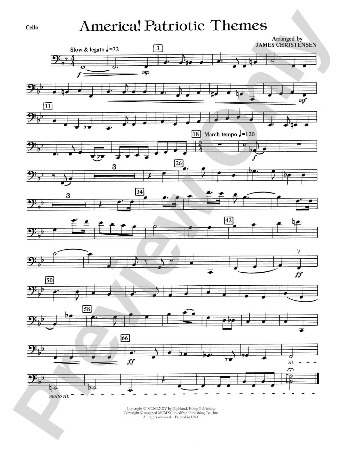 America! Patriotic Themes (as played at Disney World): Cello