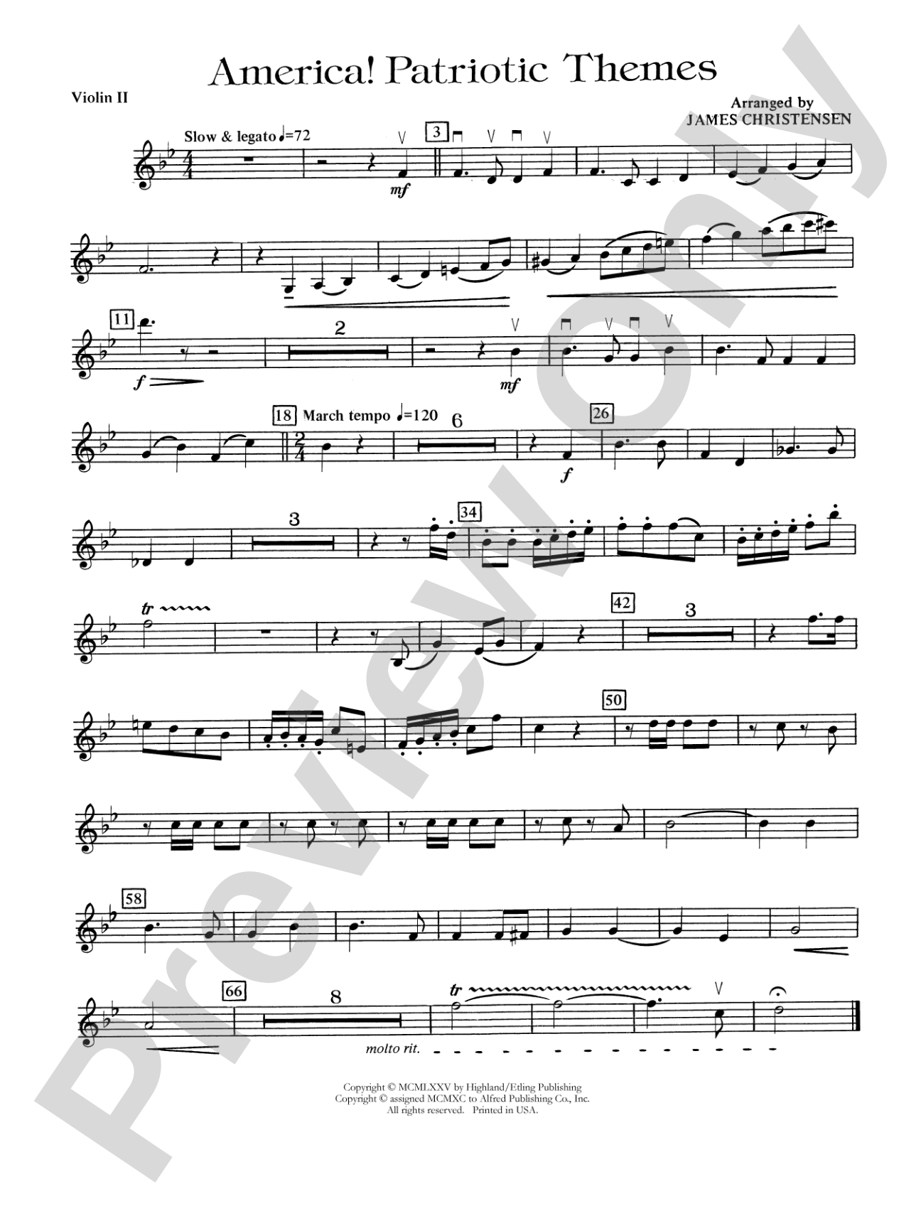 America! Patriotic Themes (as played at Disney World): 2nd Violin