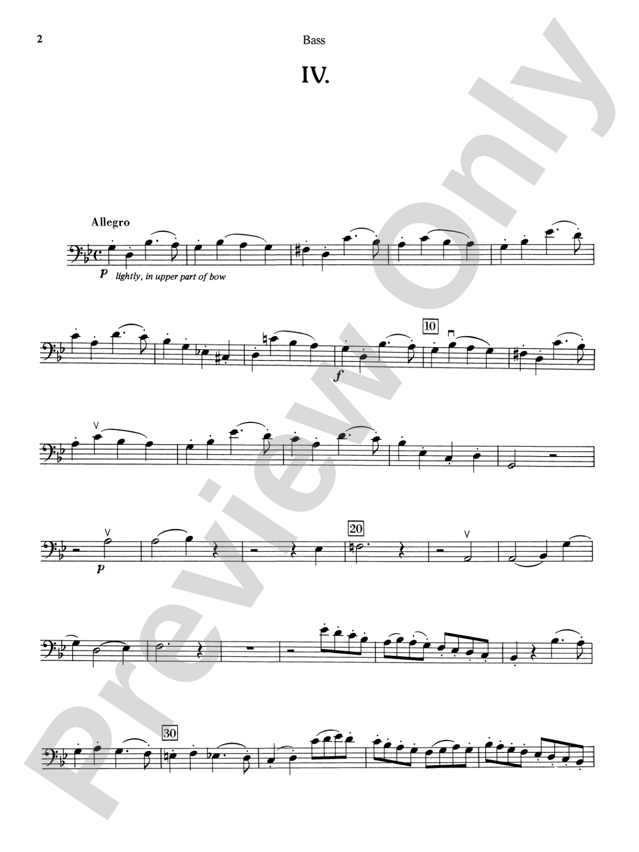 Mozart's Symphony No. 25 in G Minor, 3rd & 4th Movements: String Bass