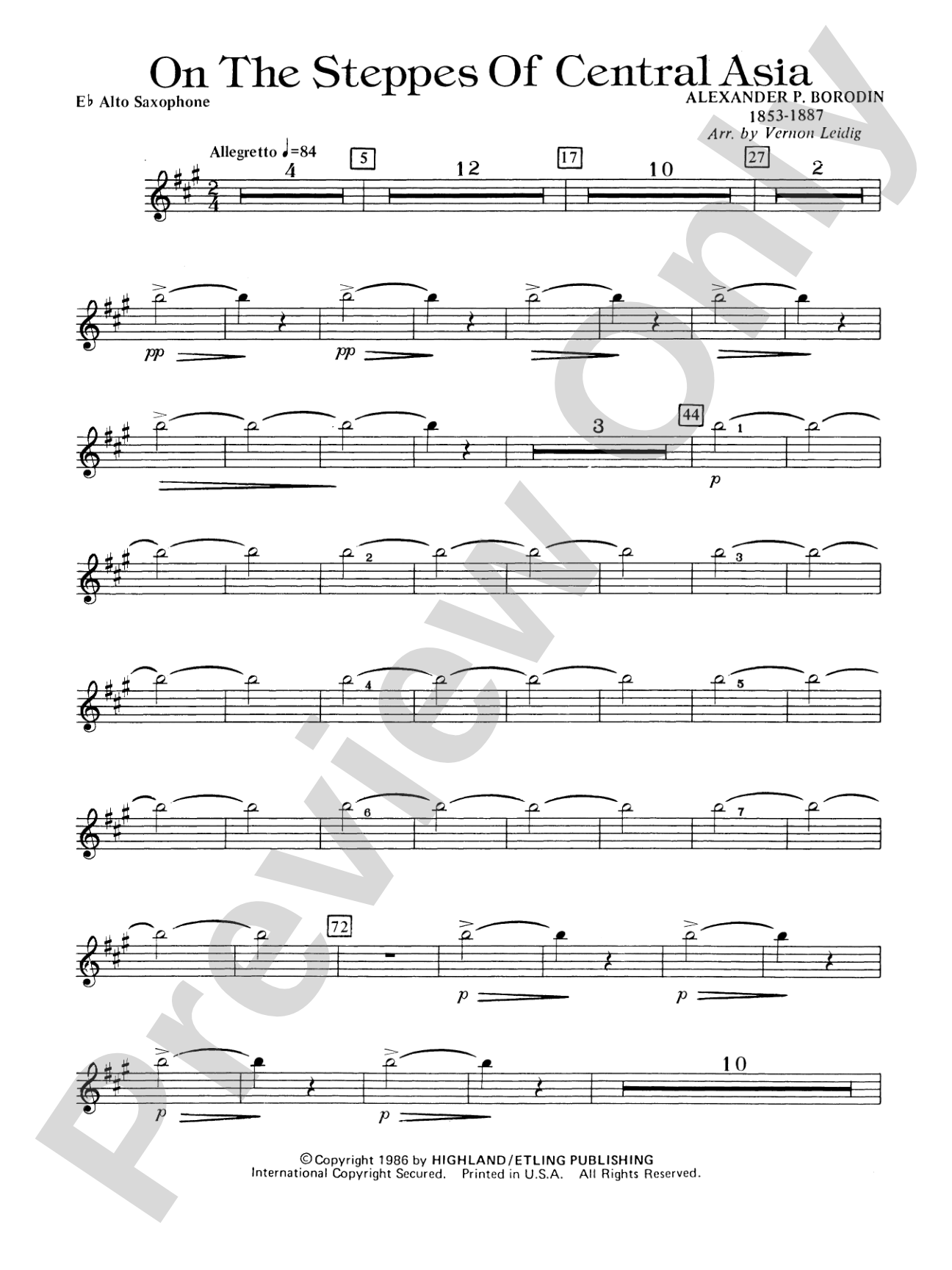 On the Steppes of Central Asia: E-flat Alto Saxophone