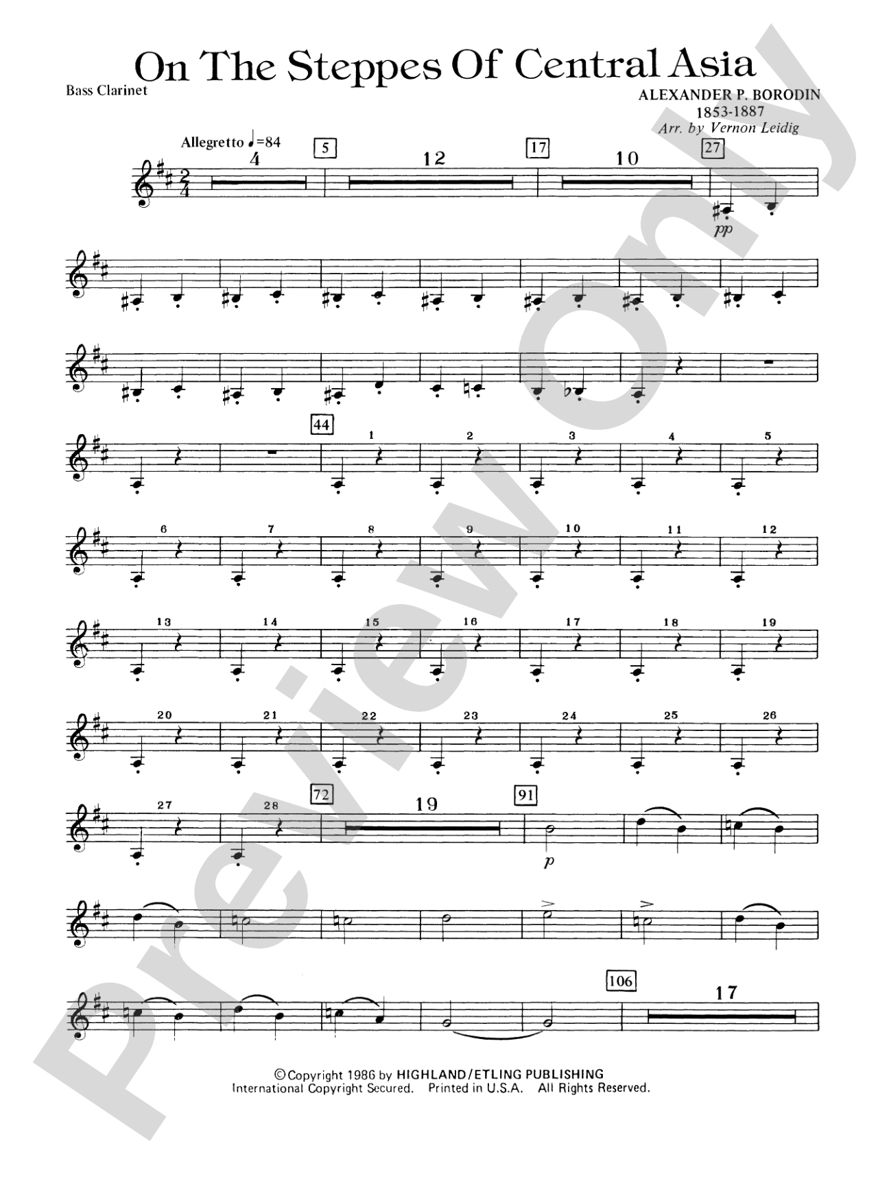 On the Steppes of Central Asia: B-flat Bass Clarinet