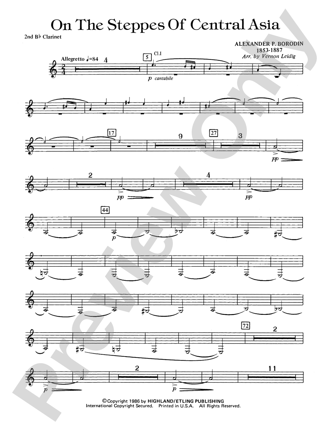 On the Steppes of Central Asia: 2nd B-flat Clarinet