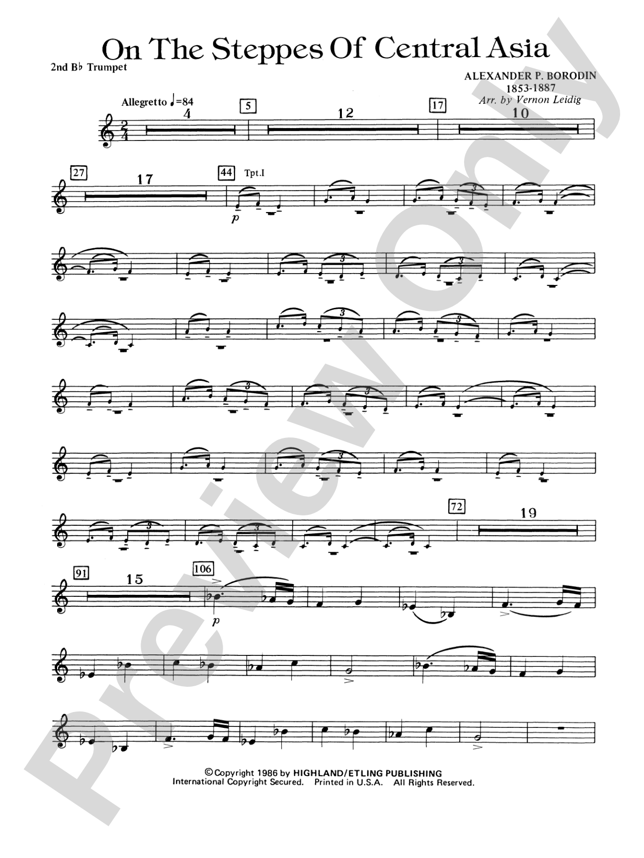 On the Steppes of Central Asia: 2nd B-flat Trumpet