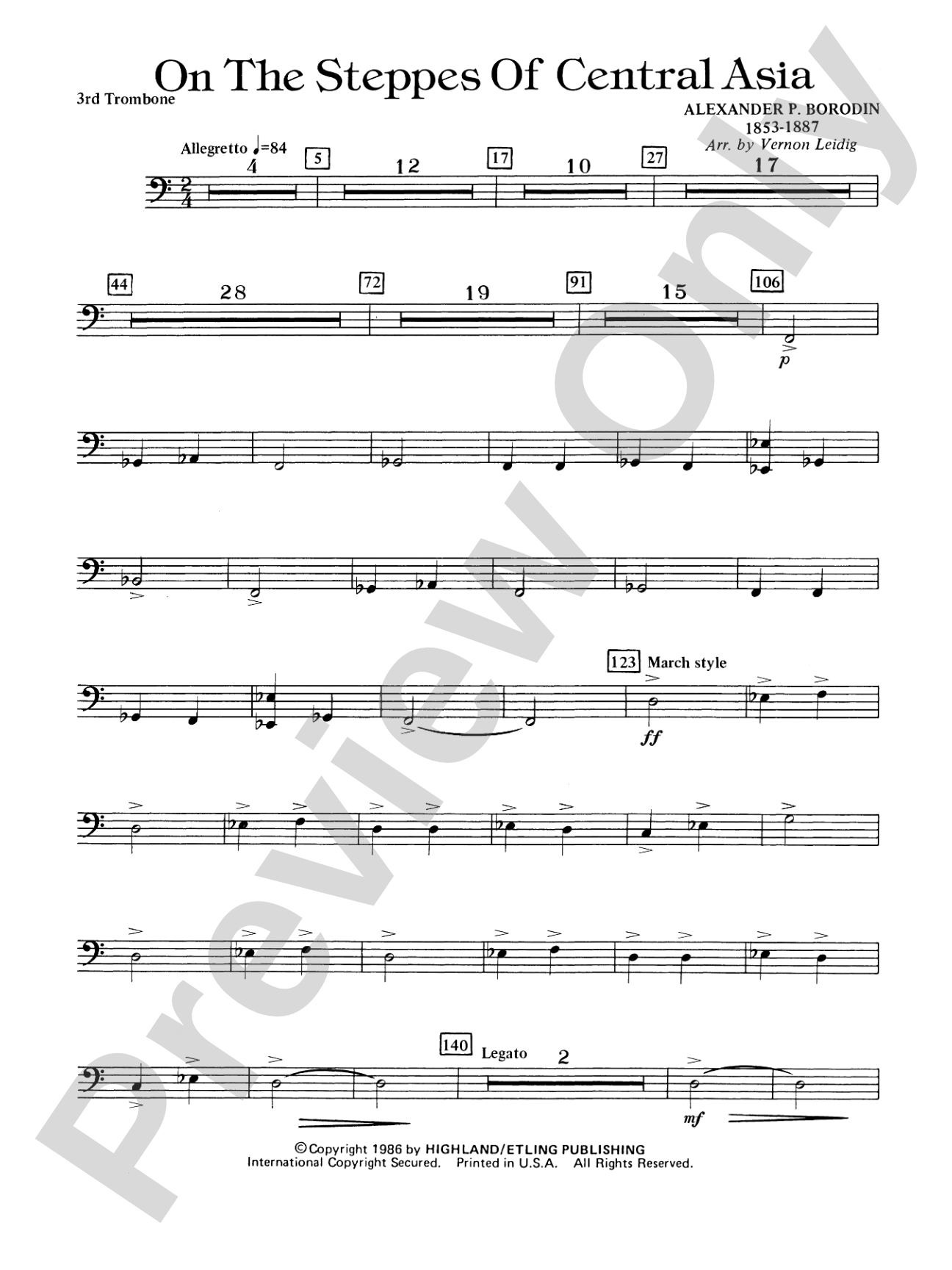On the Steppes of Central Asia: 3rd Trombone