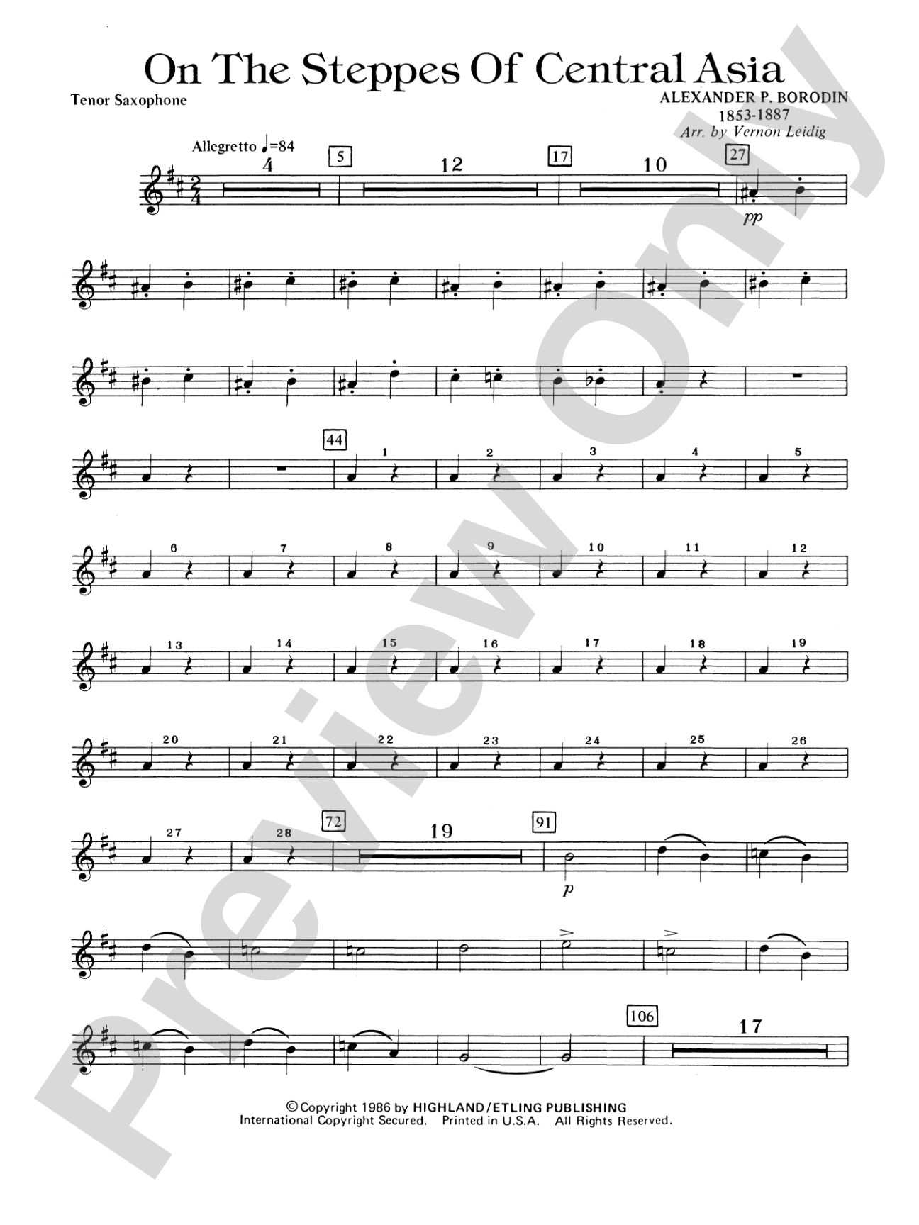 On the Steppes of Central Asia: B-flat Tenor Saxophone