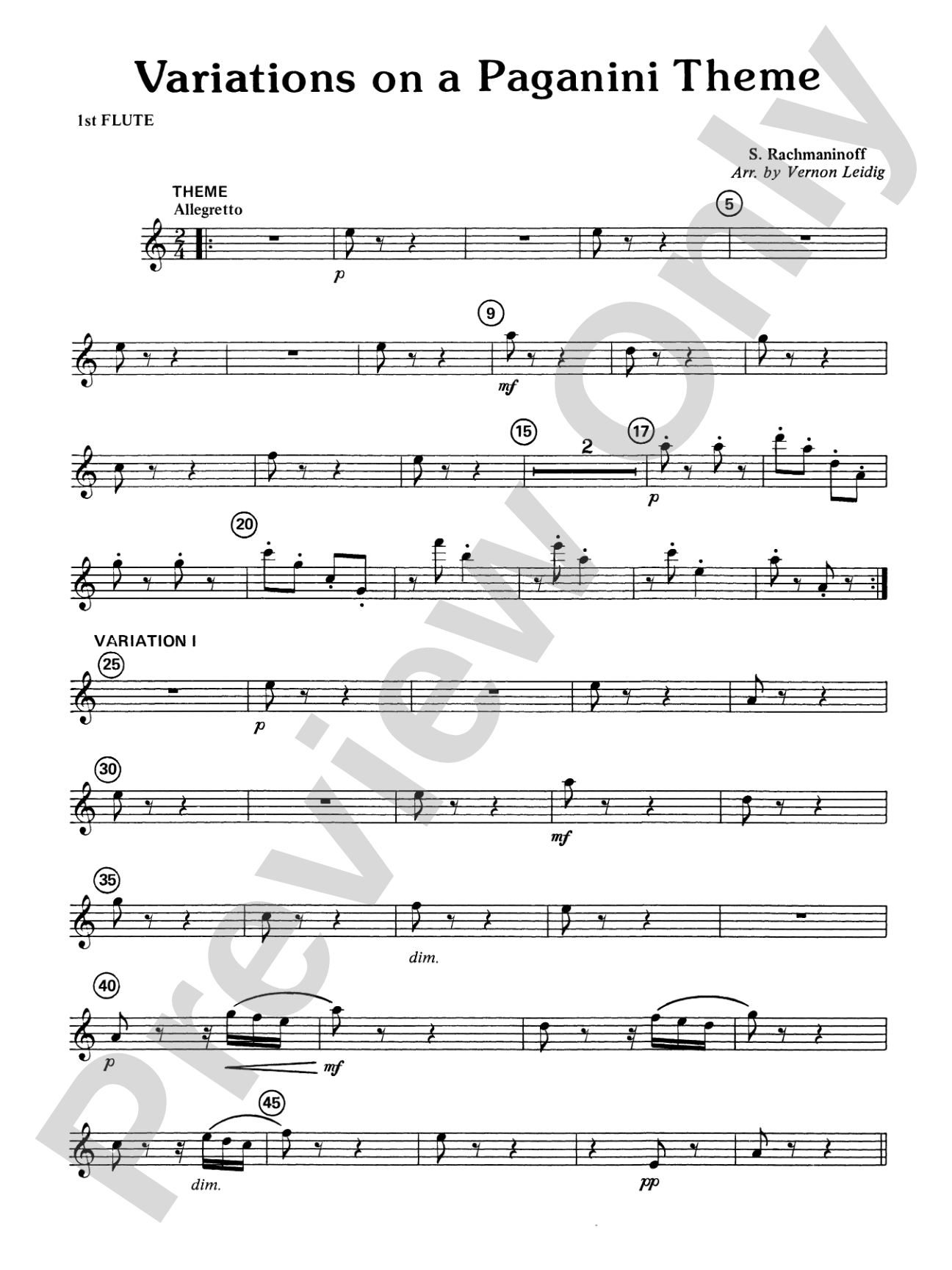 Variations on a Paganini Theme: Flute