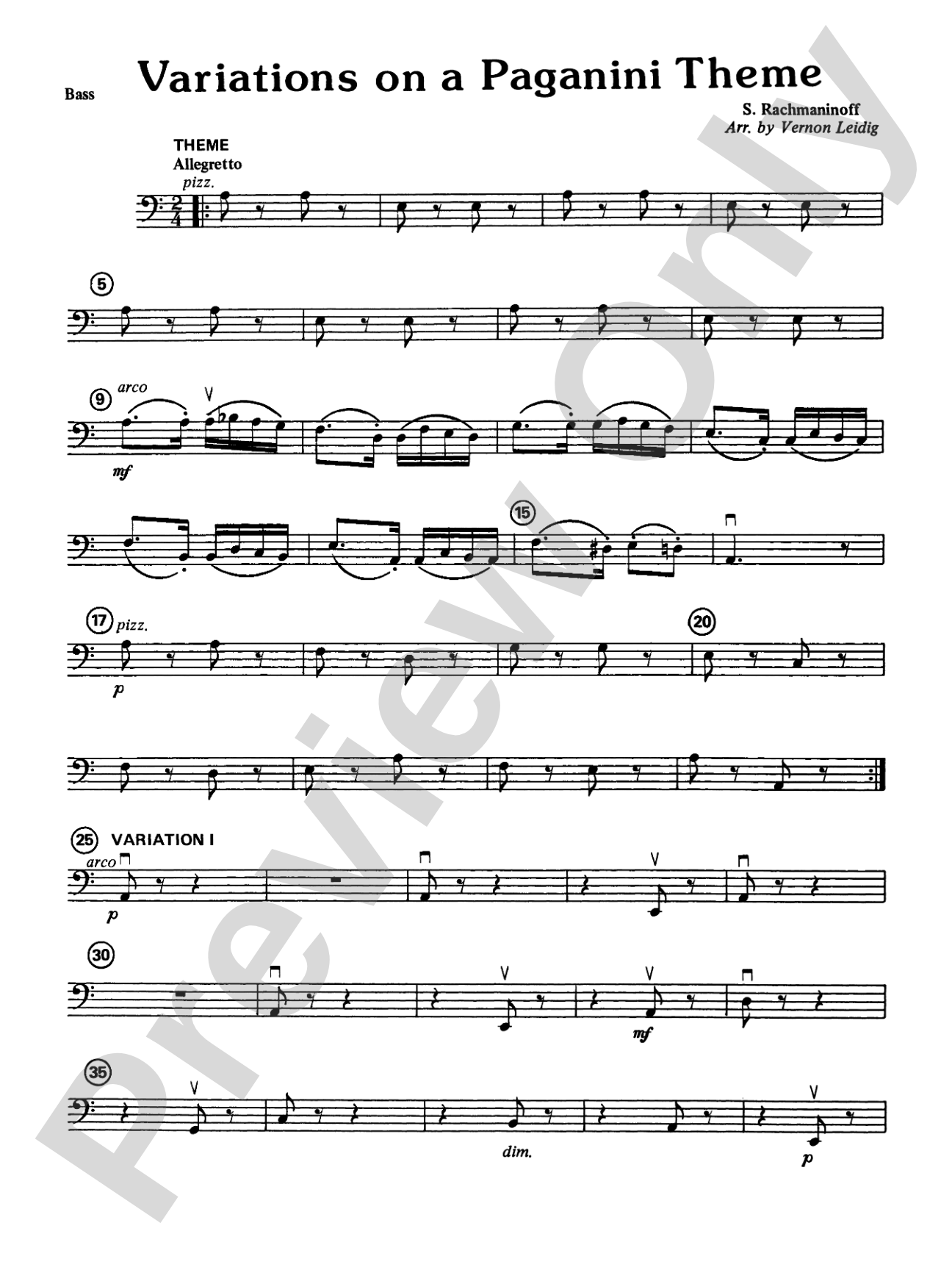 Variations on a Paganini Theme: String Bass