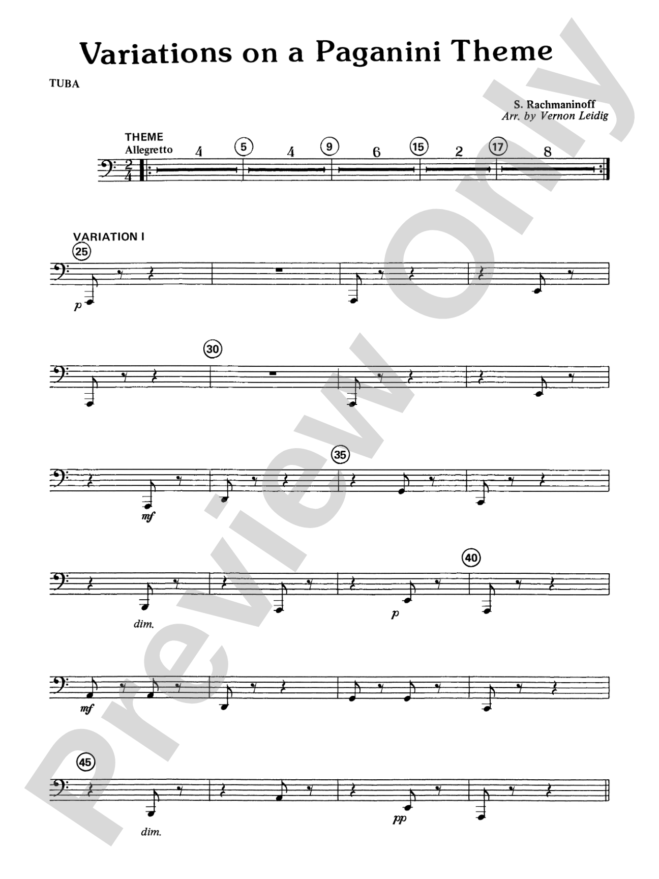 Variations on a Paganini Theme: Tuba