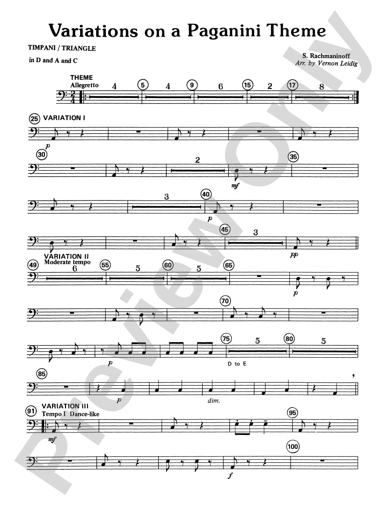 Variations on a Paganini Theme: Timpani