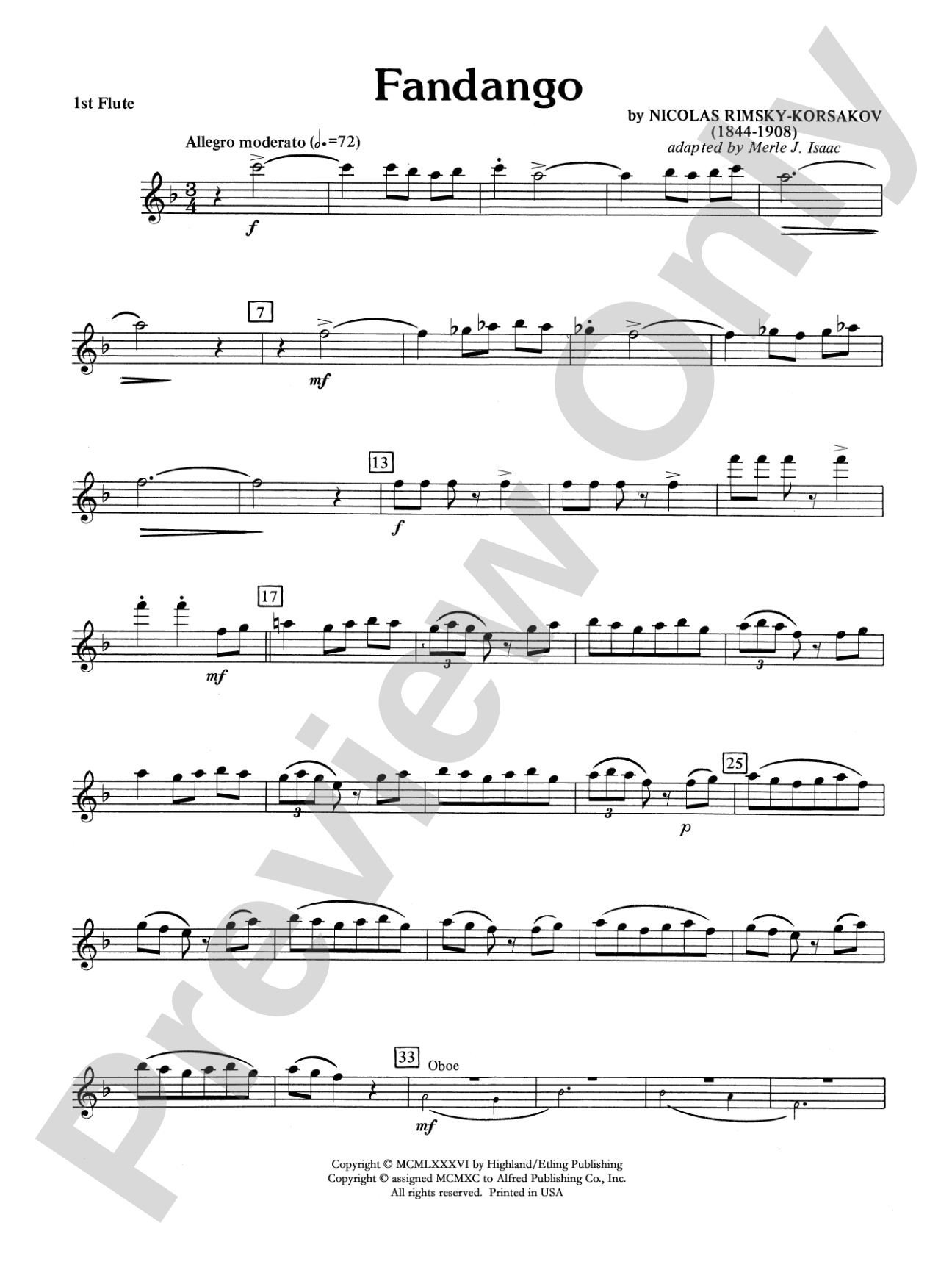 Fandango and Alborado: Flute