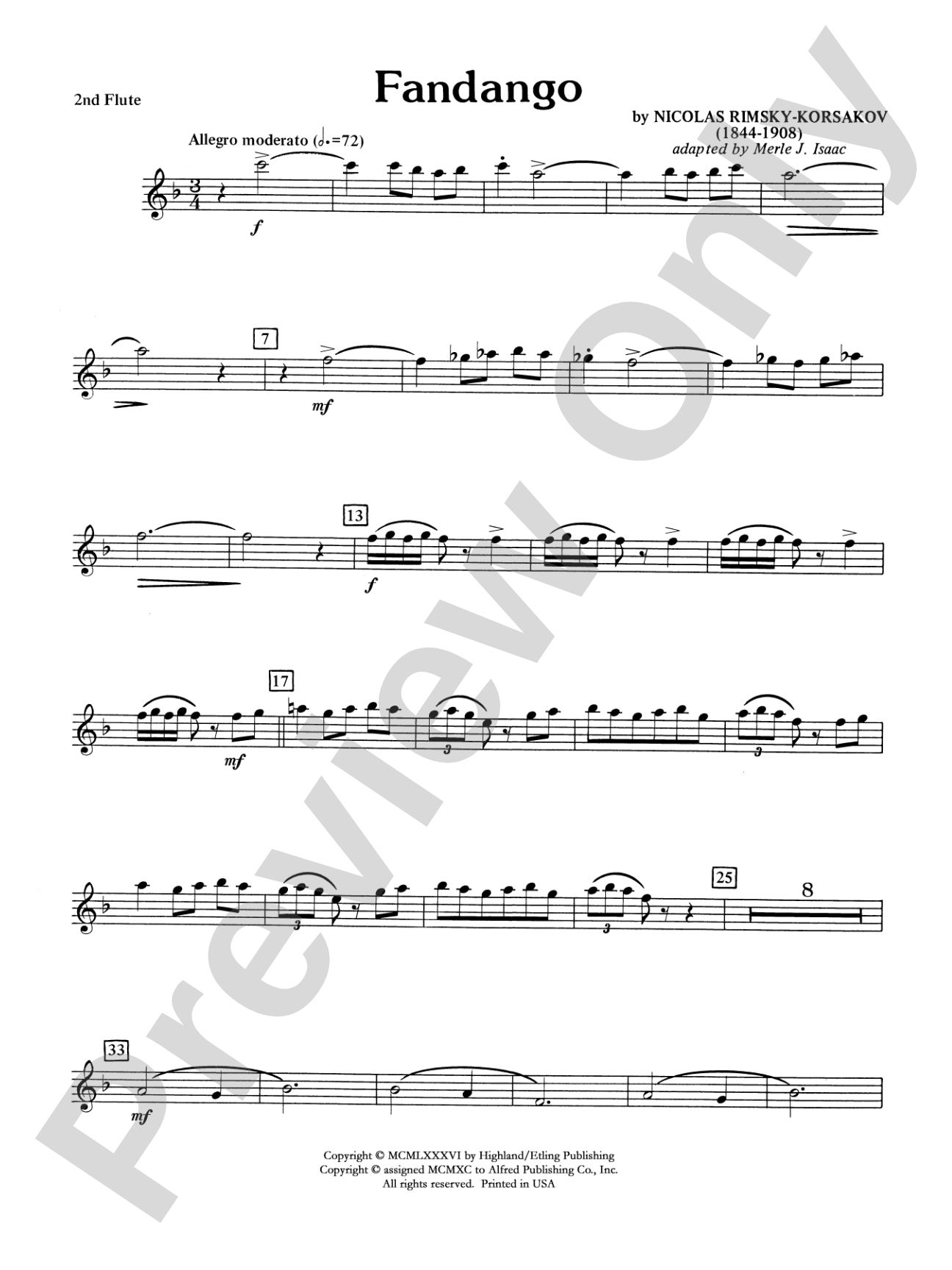 Fandango and Alborado: 2nd Flute