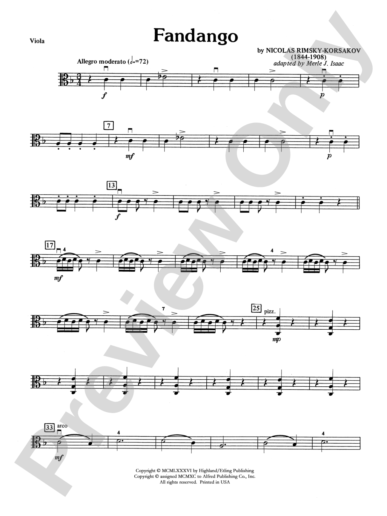 Fandango and Alborado: Viola