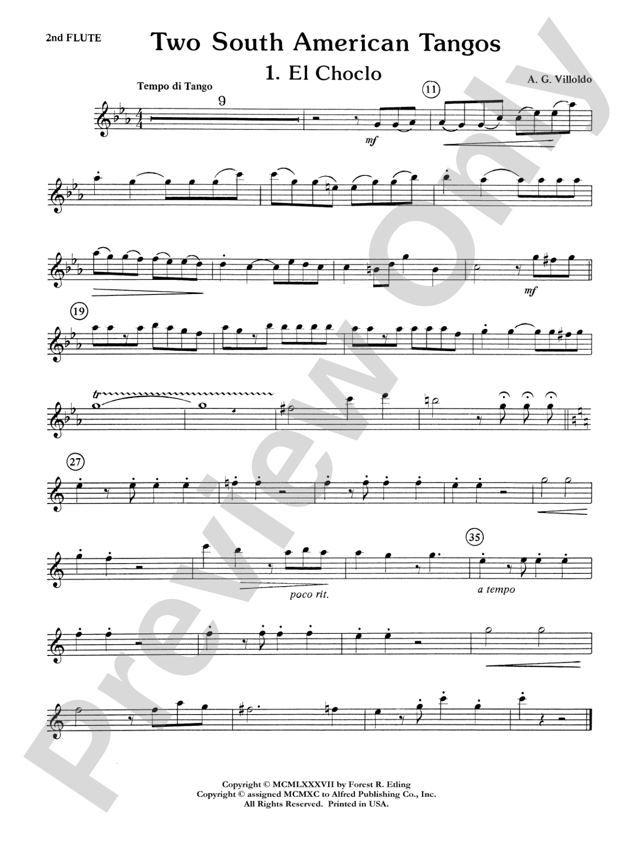 Two South American Tangos: 2nd Flute