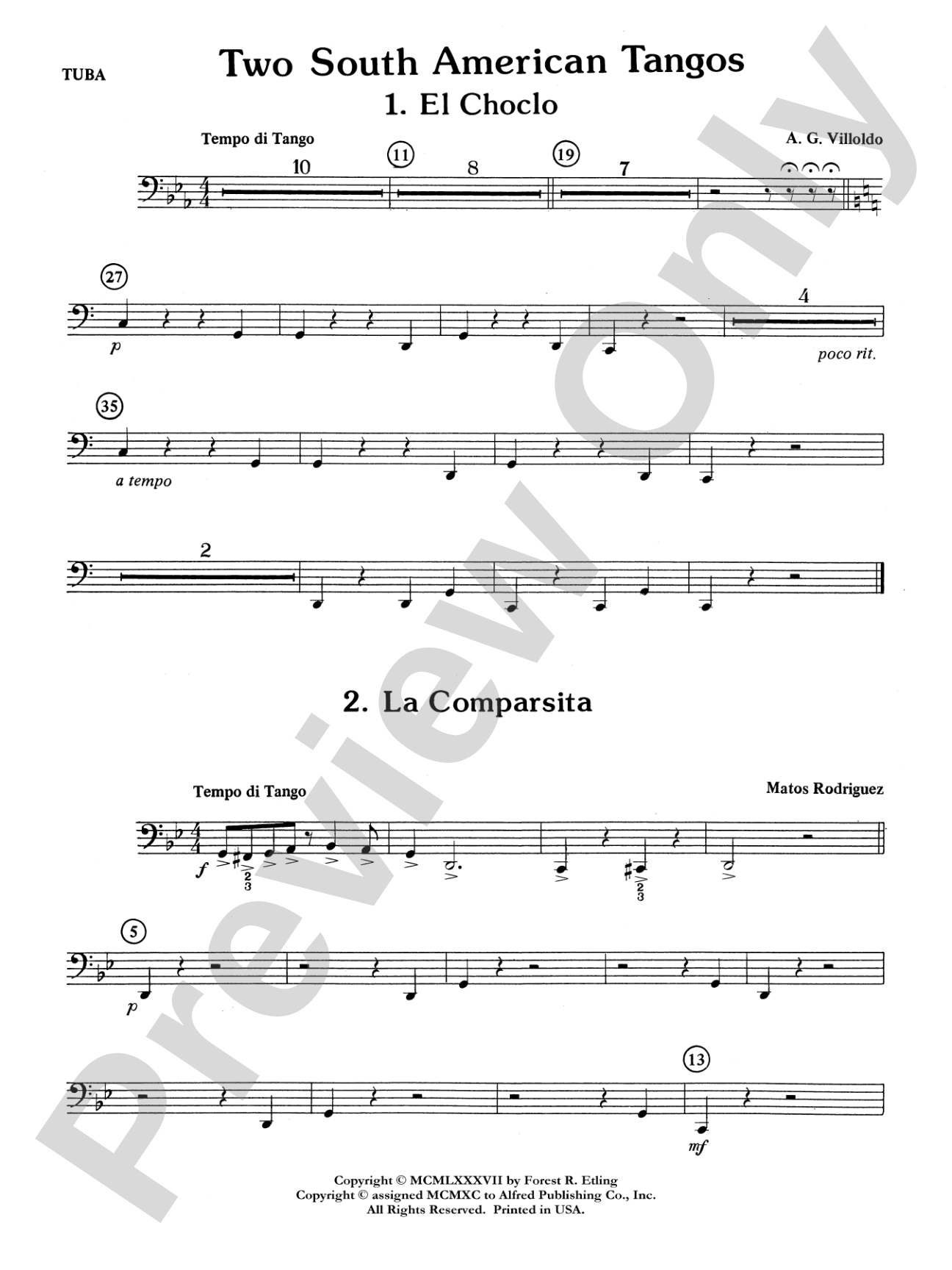 Two South American Tangos: Tuba