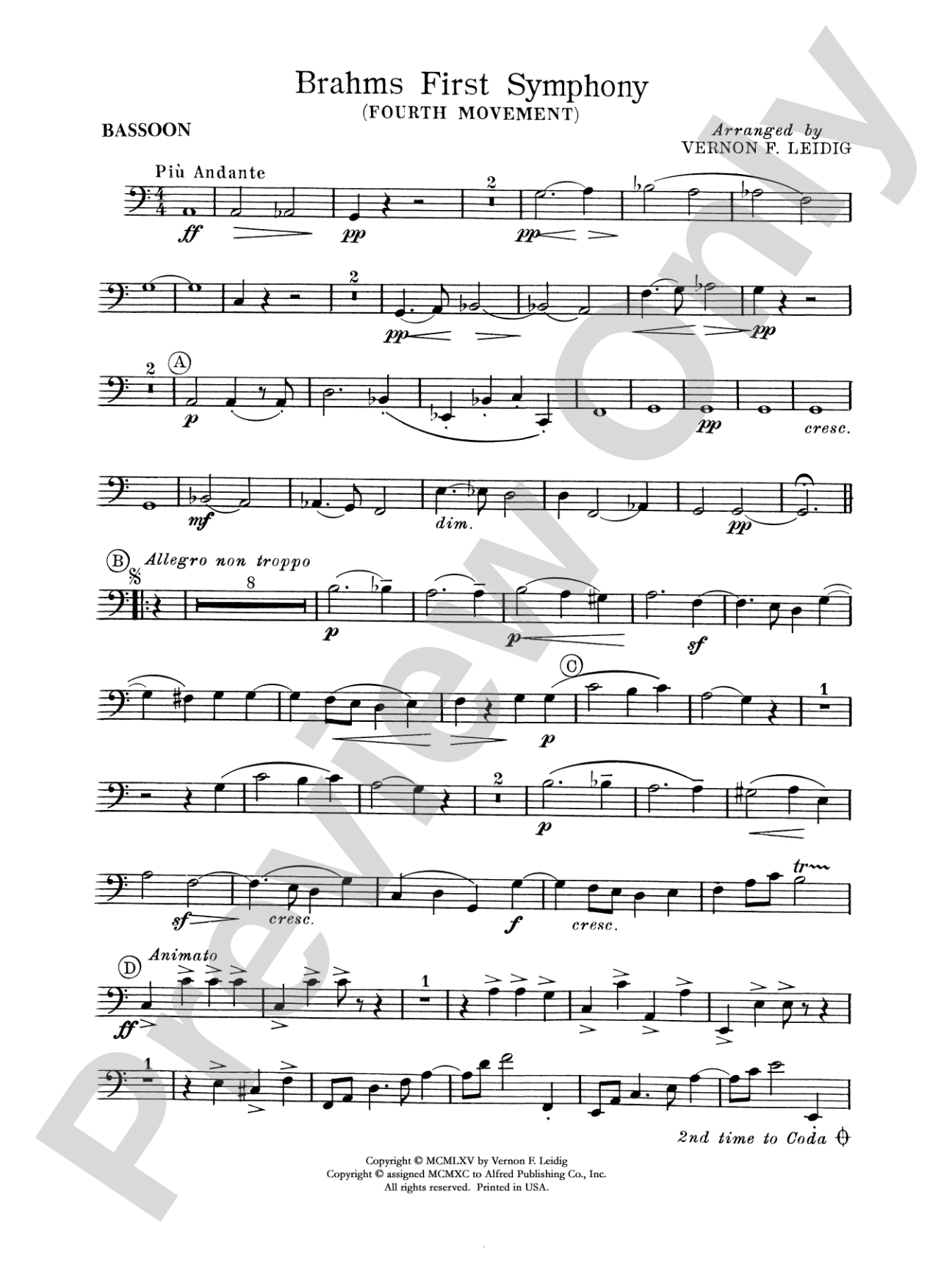 Brahms's 1st Symphony, 4th Movement: Bassoon