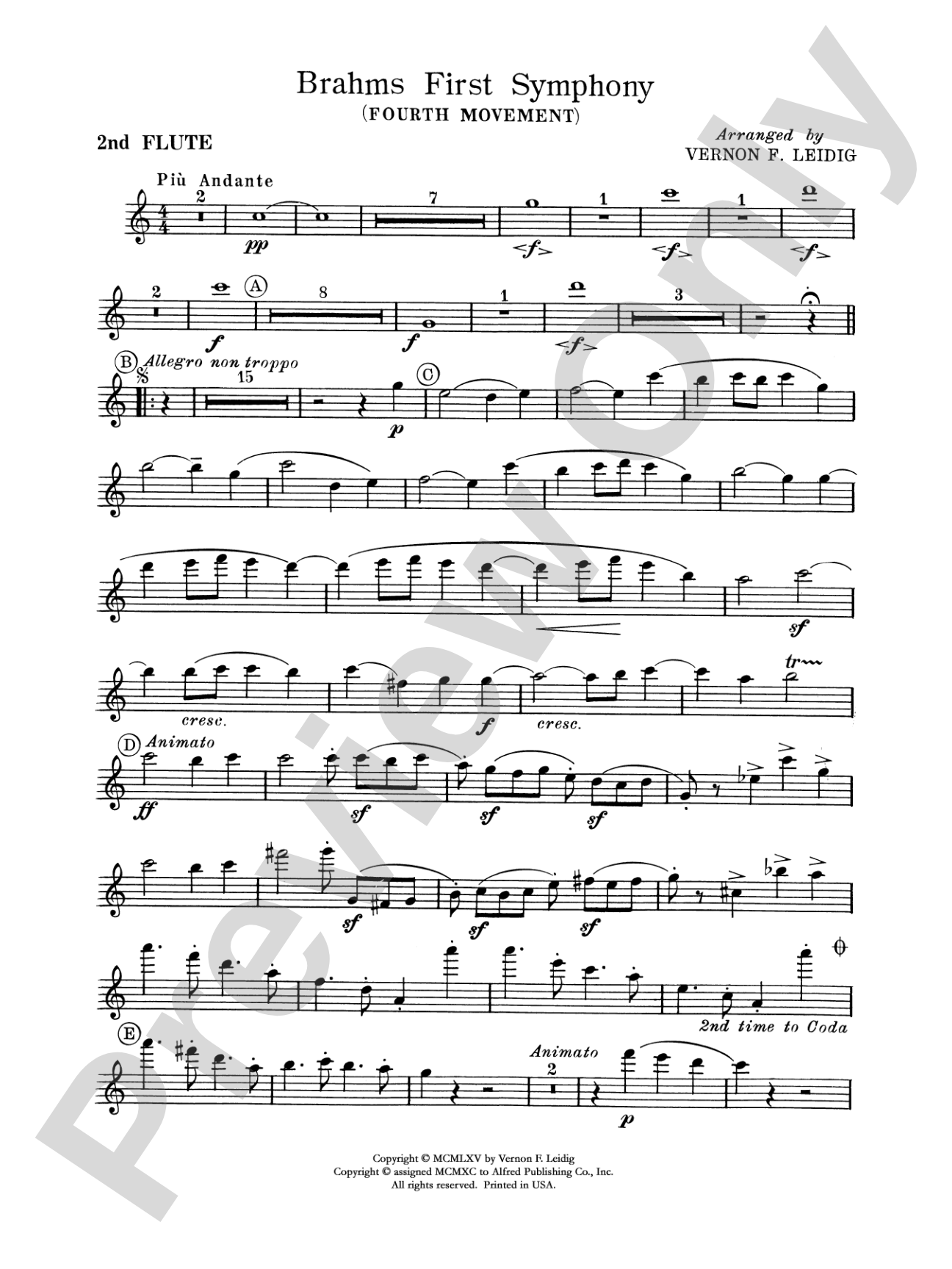 Brahms's 1st Symphony, 4th Movement: 2nd Flute