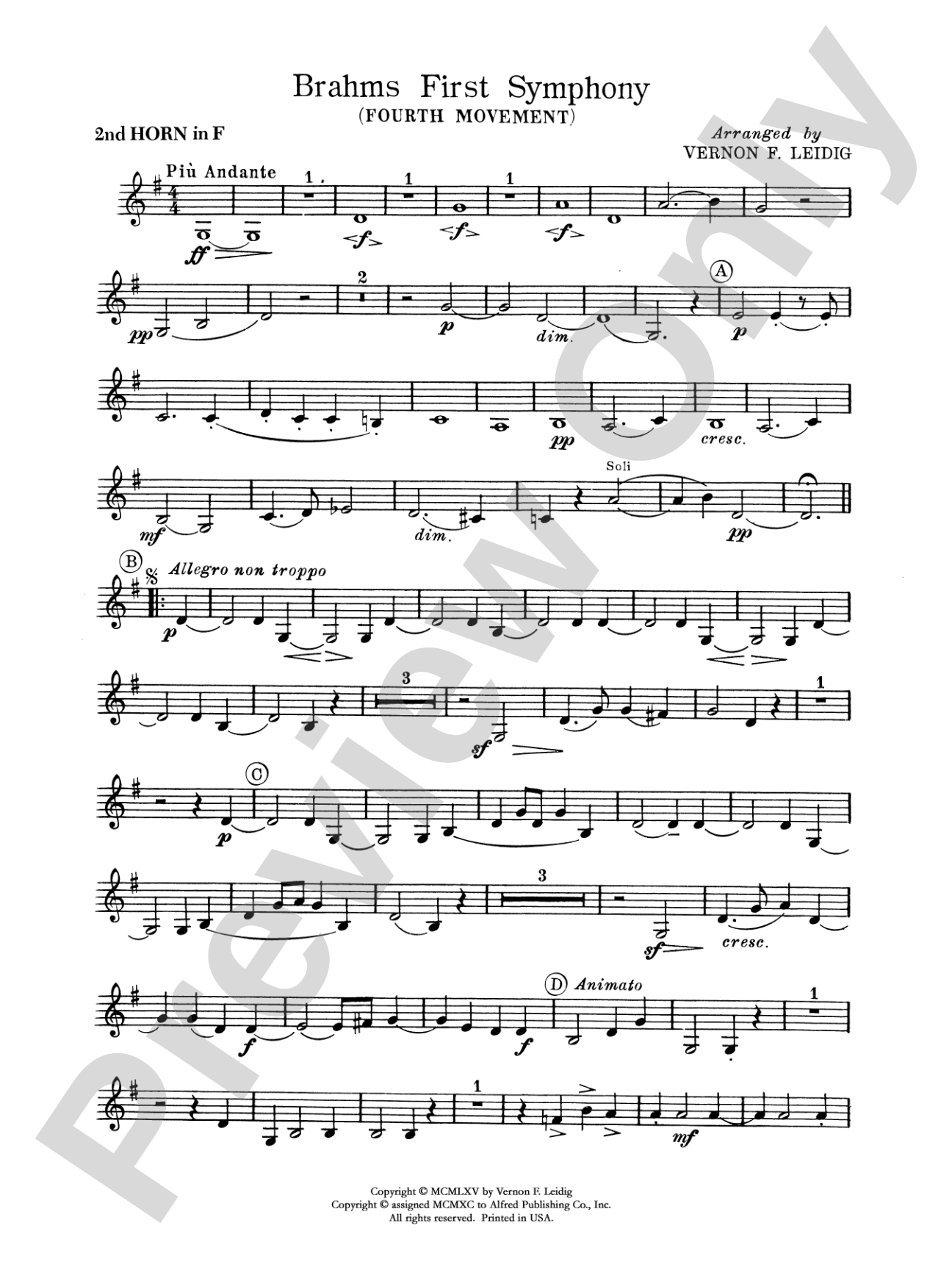 Brahms's 1st Symphony, 4th Movement: 2nd F Horn