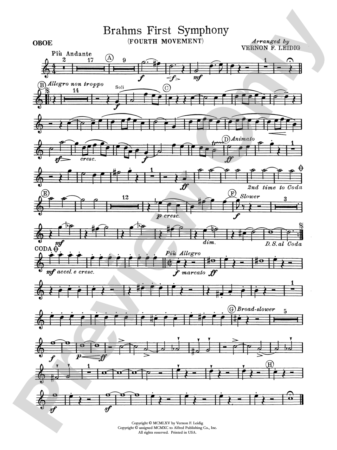 Brahms's 1st Symphony, 4th Movement: Oboe