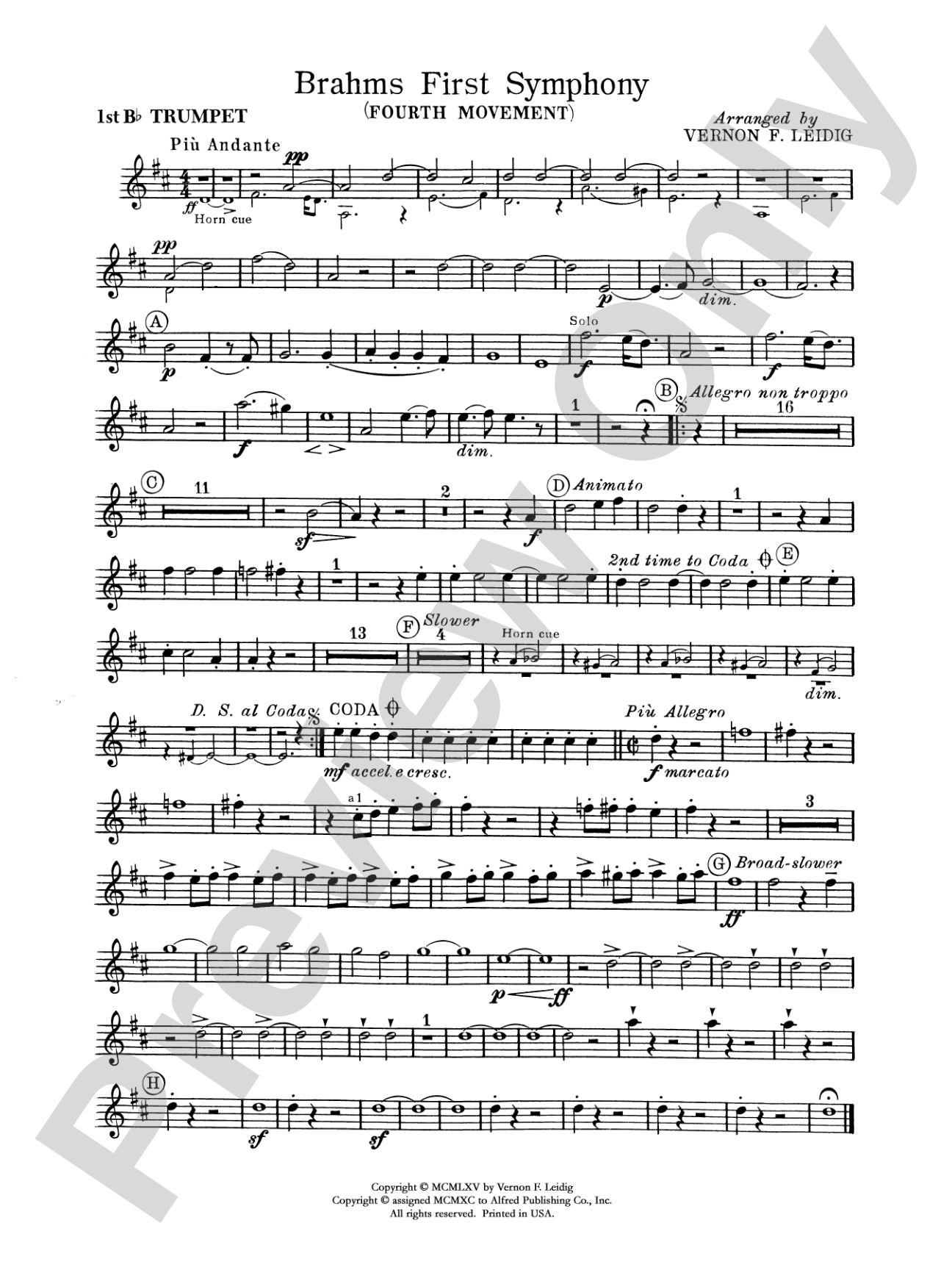 Brahms's 1st Symphony, 4th Movement: 1st B-flat Trumpet