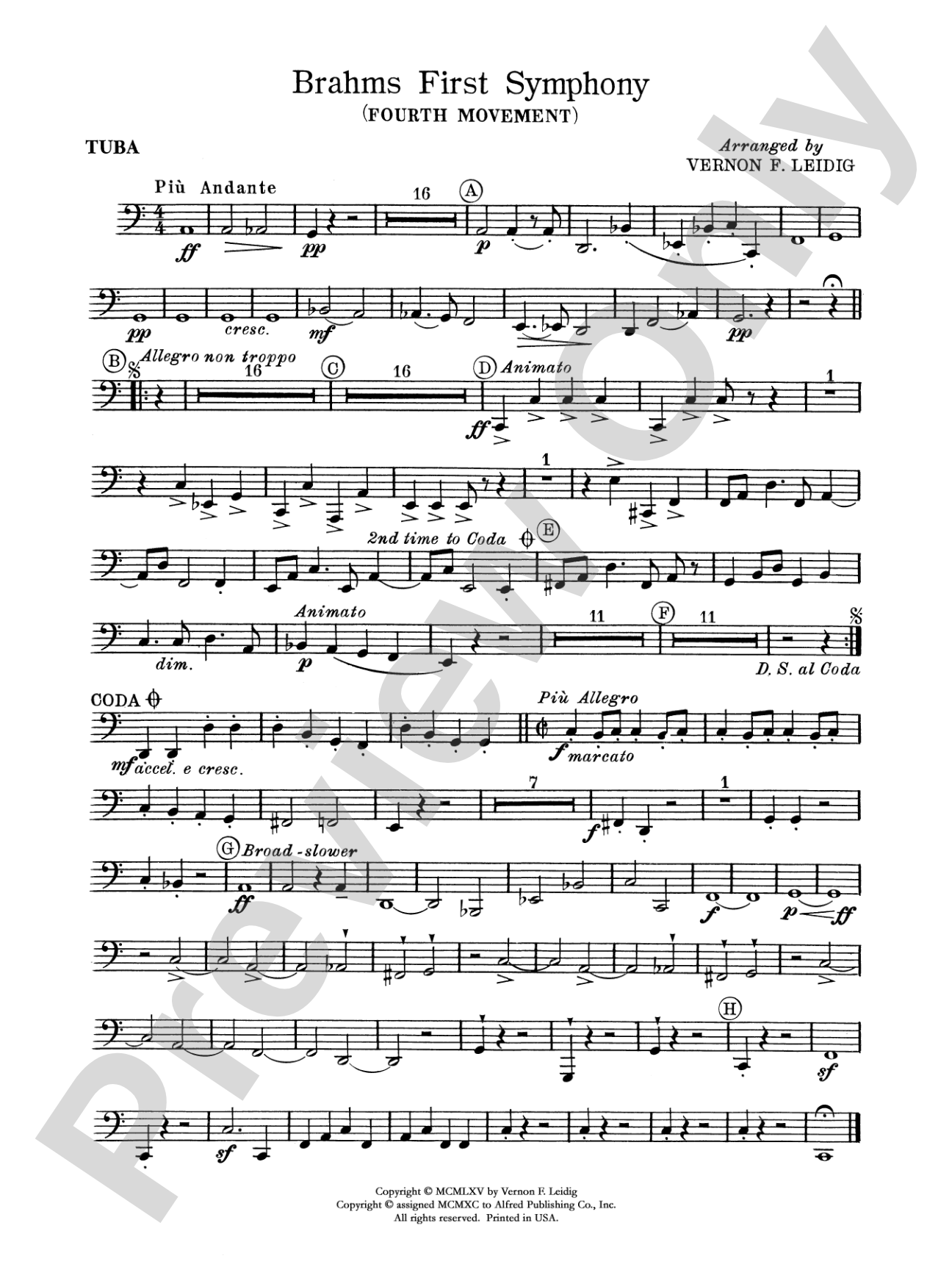 Brahms's 1st Symphony, 4th Movement: Tuba