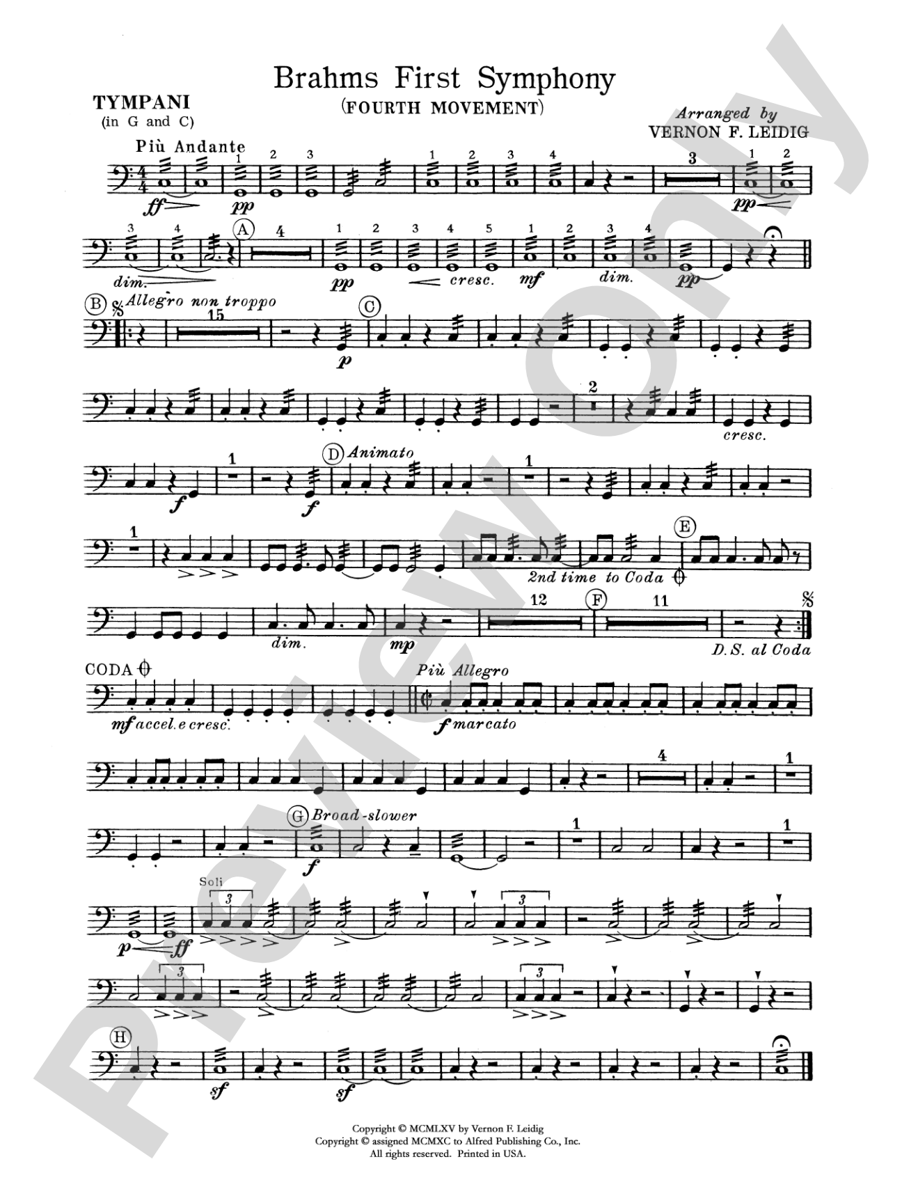 Brahms's 1st Symphony, 4th Movement: Timpani