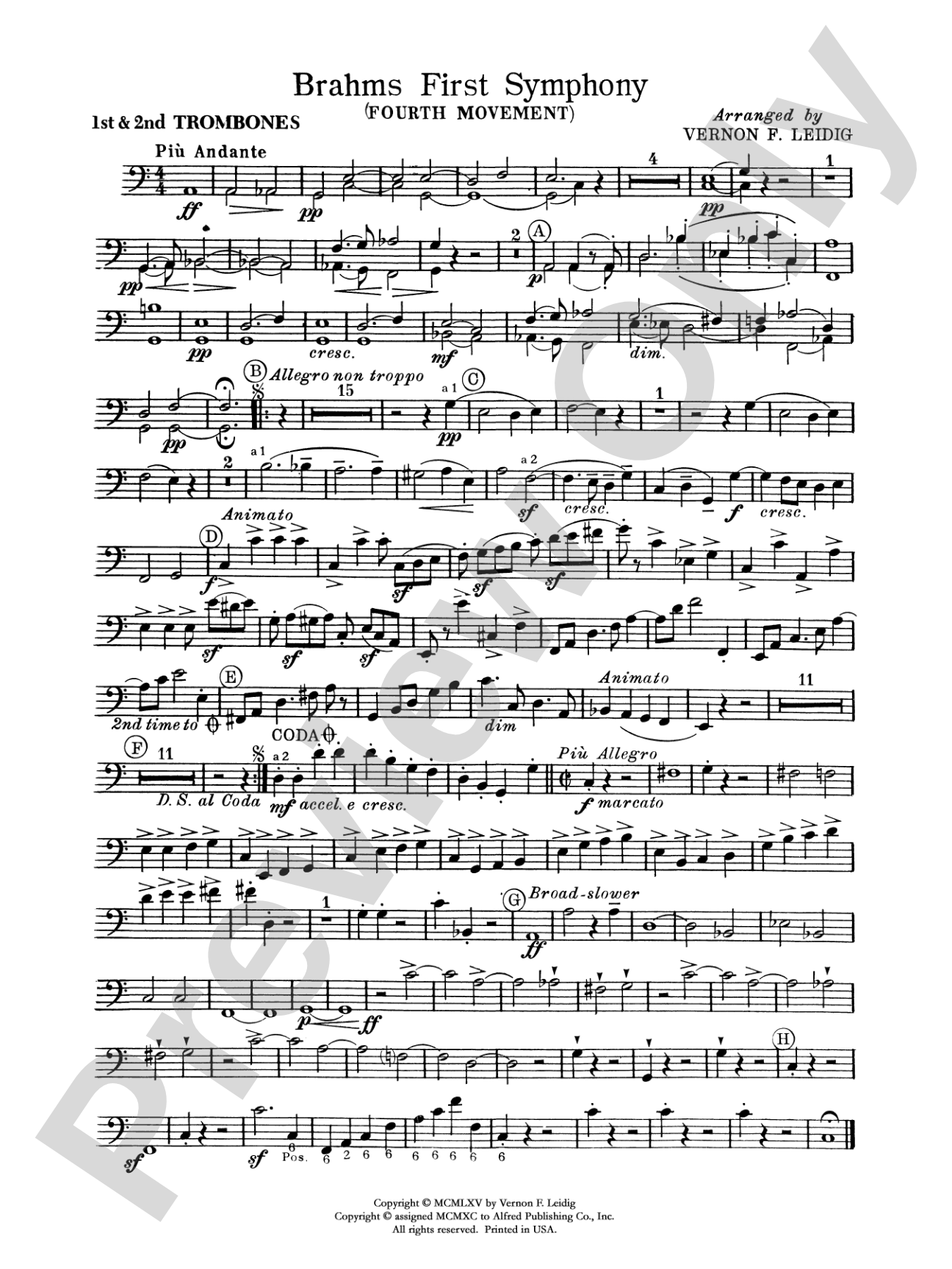 Brahms's 1st Symphony, 4th Movement: 1st Trombone