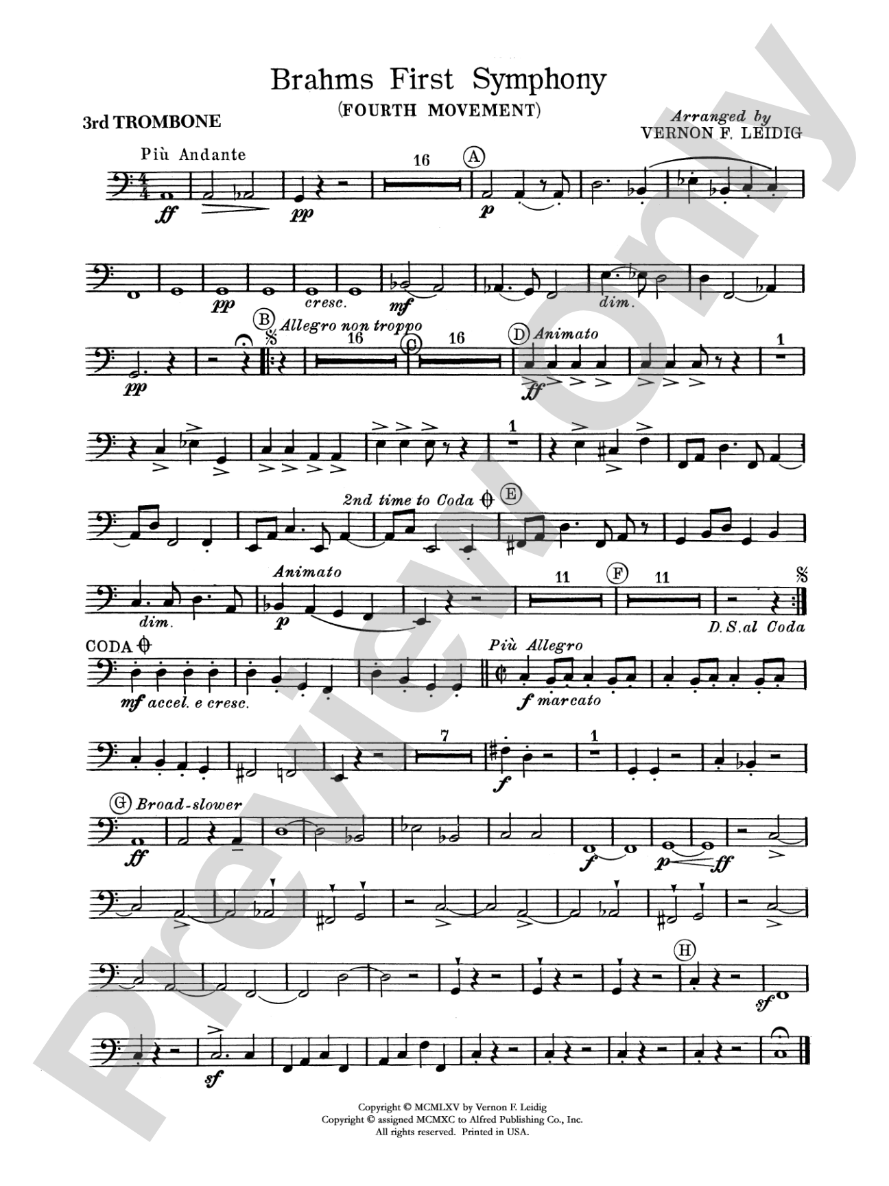 Brahms's 1st Symphony, 4th Movement: 3rd Trombone