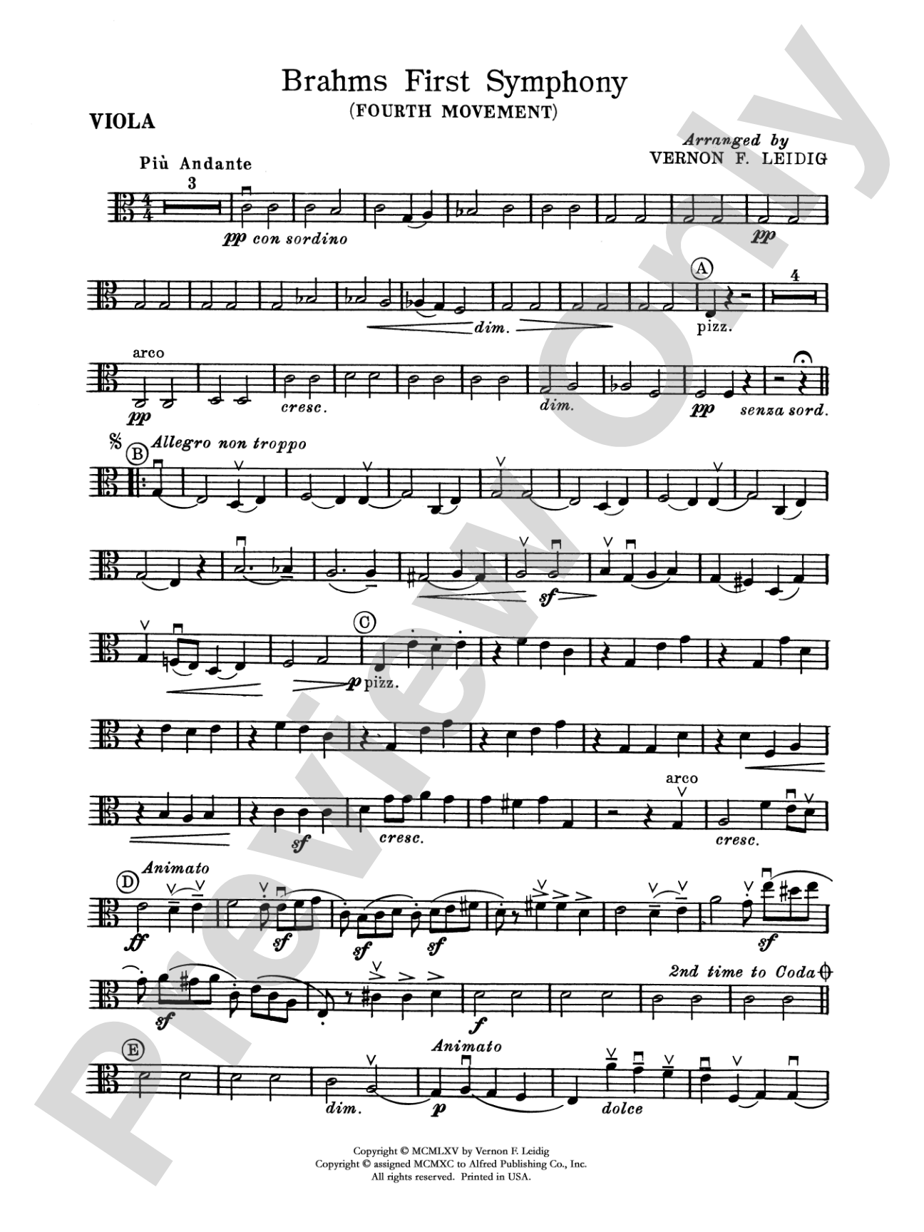 Brahms's 1st Symphony, 4th Movement: Viola