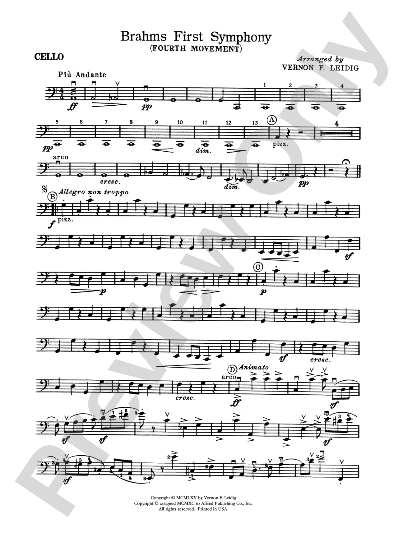 Brahms's 1st Symphony, 4th Movement: Cello