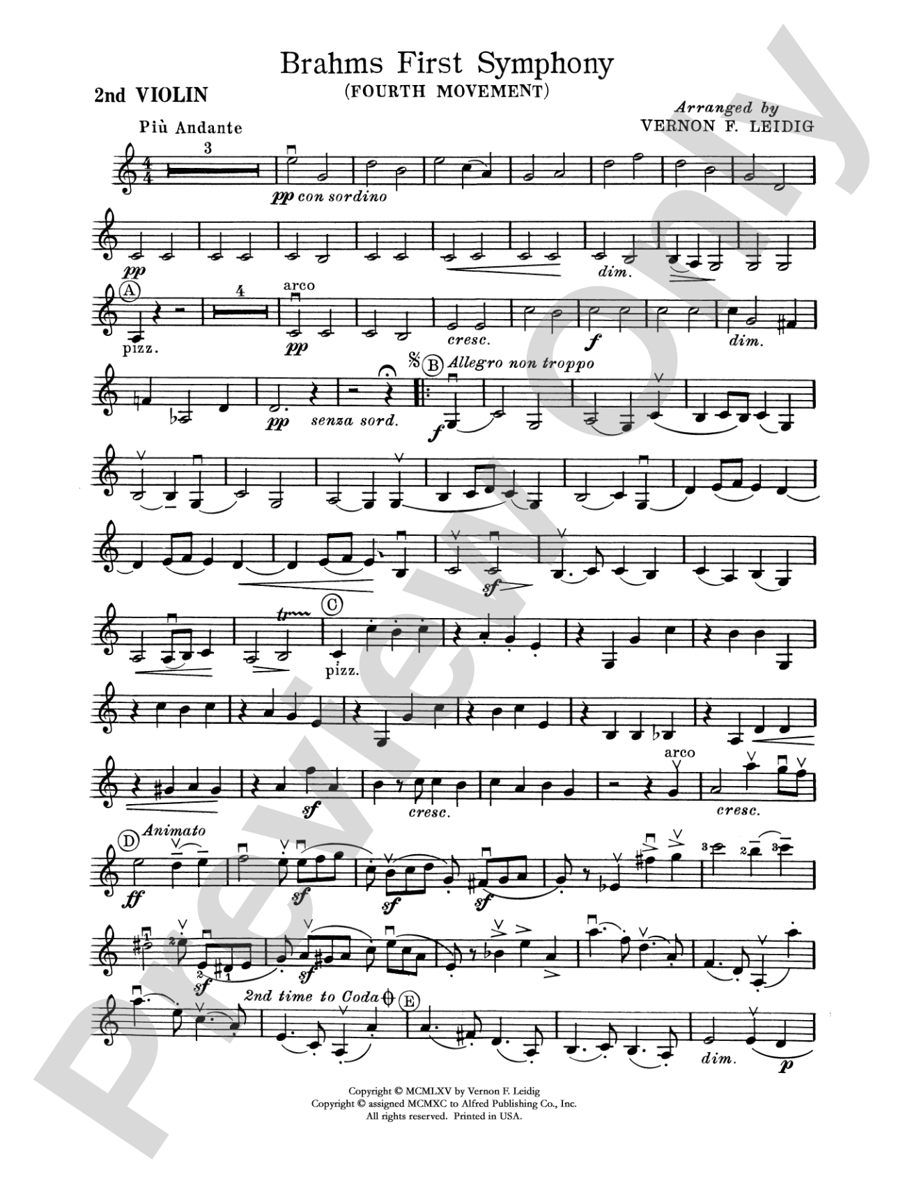 Brahms's 1st Symphony, 4th Movement: 2nd Violin