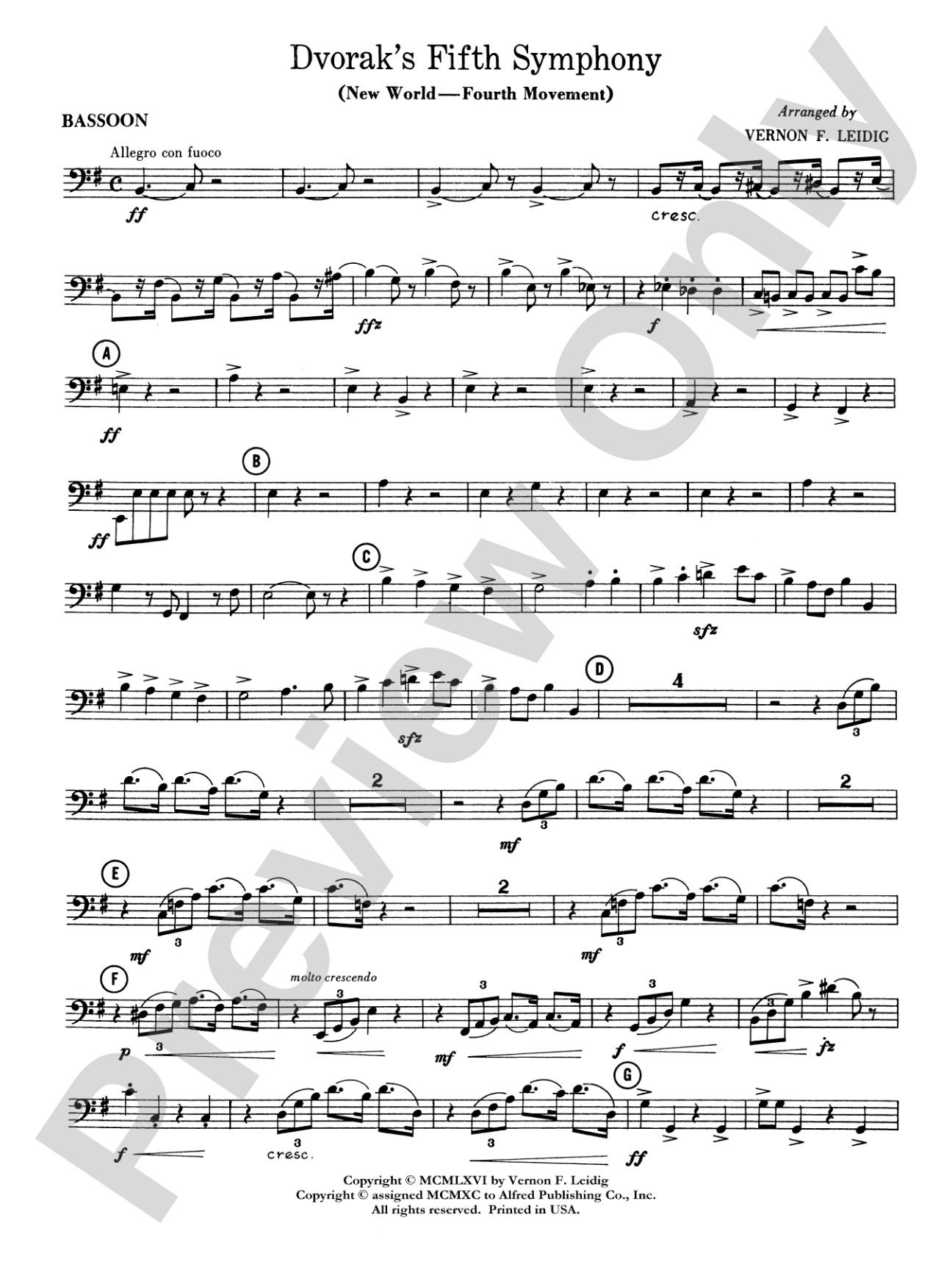 Dvorák's 5th Symphony ("New World," 4th Movement): Bassoon
