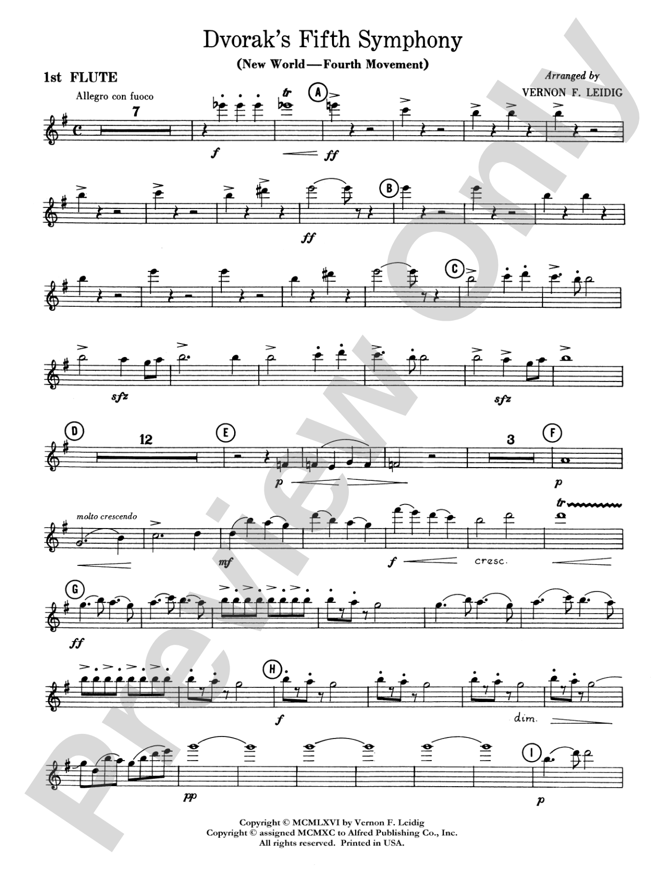 Dvorák's 5th Symphony ("New World," 4th Movement): Flute