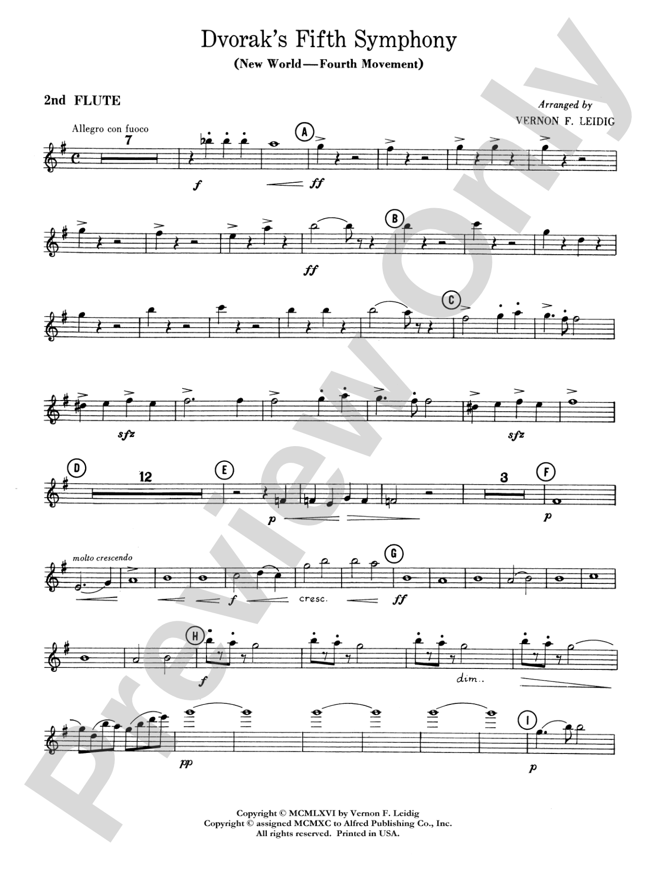 Dvorák's 5th Symphony ("New World," 4th Movement): 2nd Flute