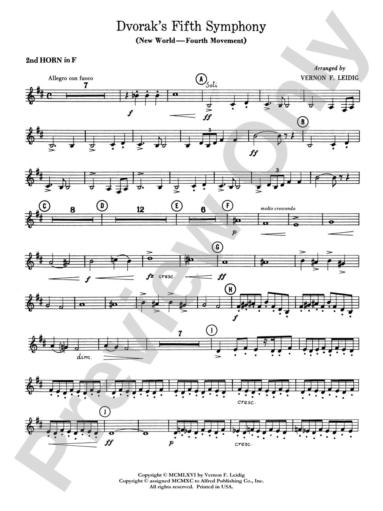 Dvorák's 5th Symphony ("New World," 4th Movement): 2nd F Horn