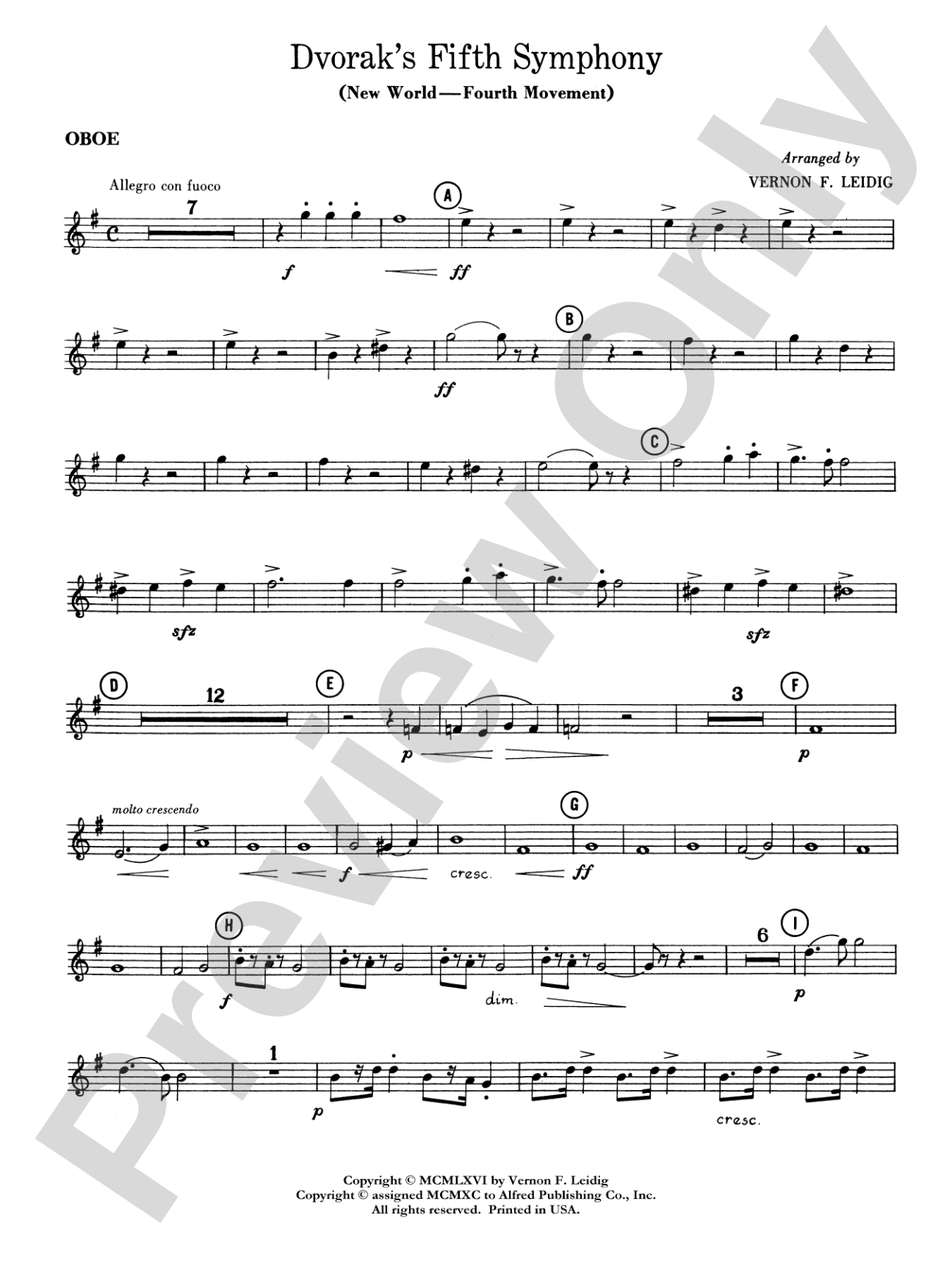 Dvorák's 5th Symphony ("New World," 4th Movement): Oboe