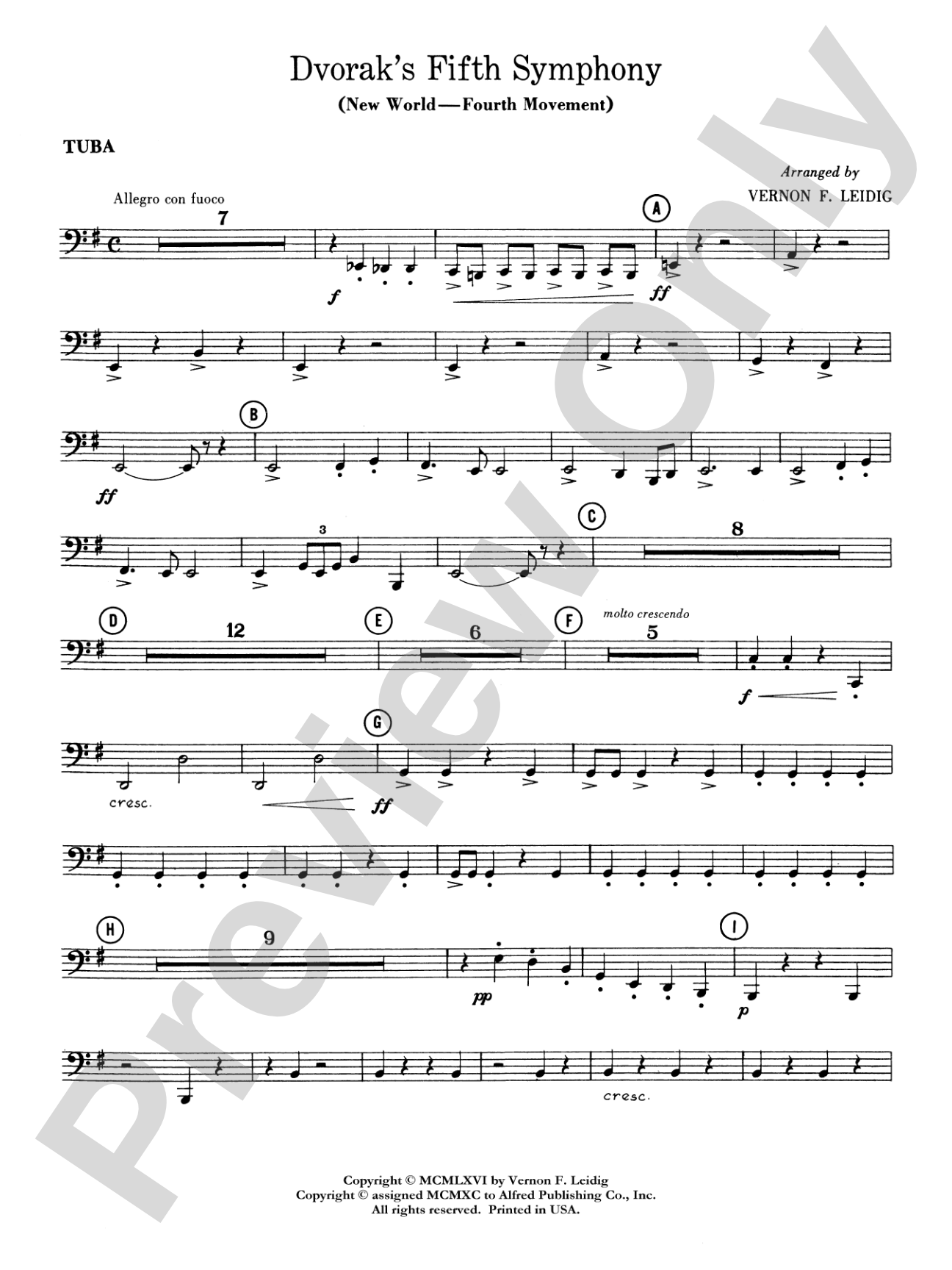 Dvorák's 5th Symphony ("New World," 4th Movement): Tuba