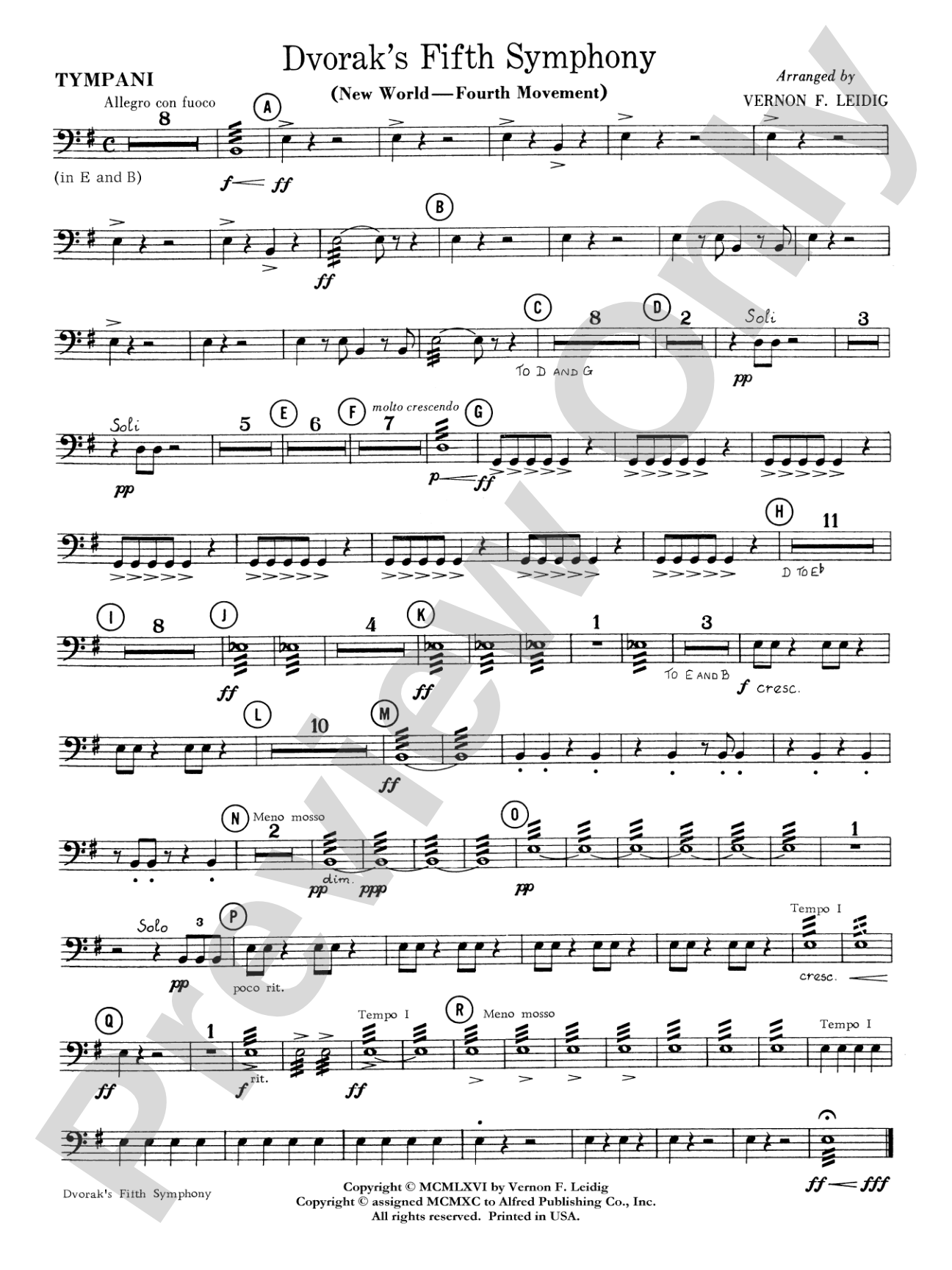 Dvorák's 5th Symphony ("New World," 4th Movement): Timpani