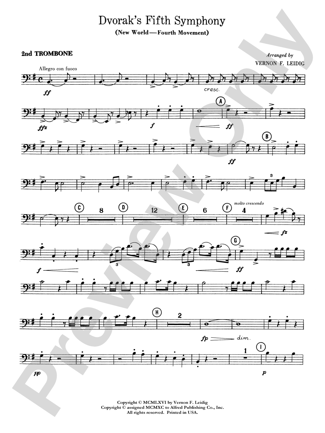 Dvorák's 5th Symphony ("New World," 4th Movement): 2nd Trombone