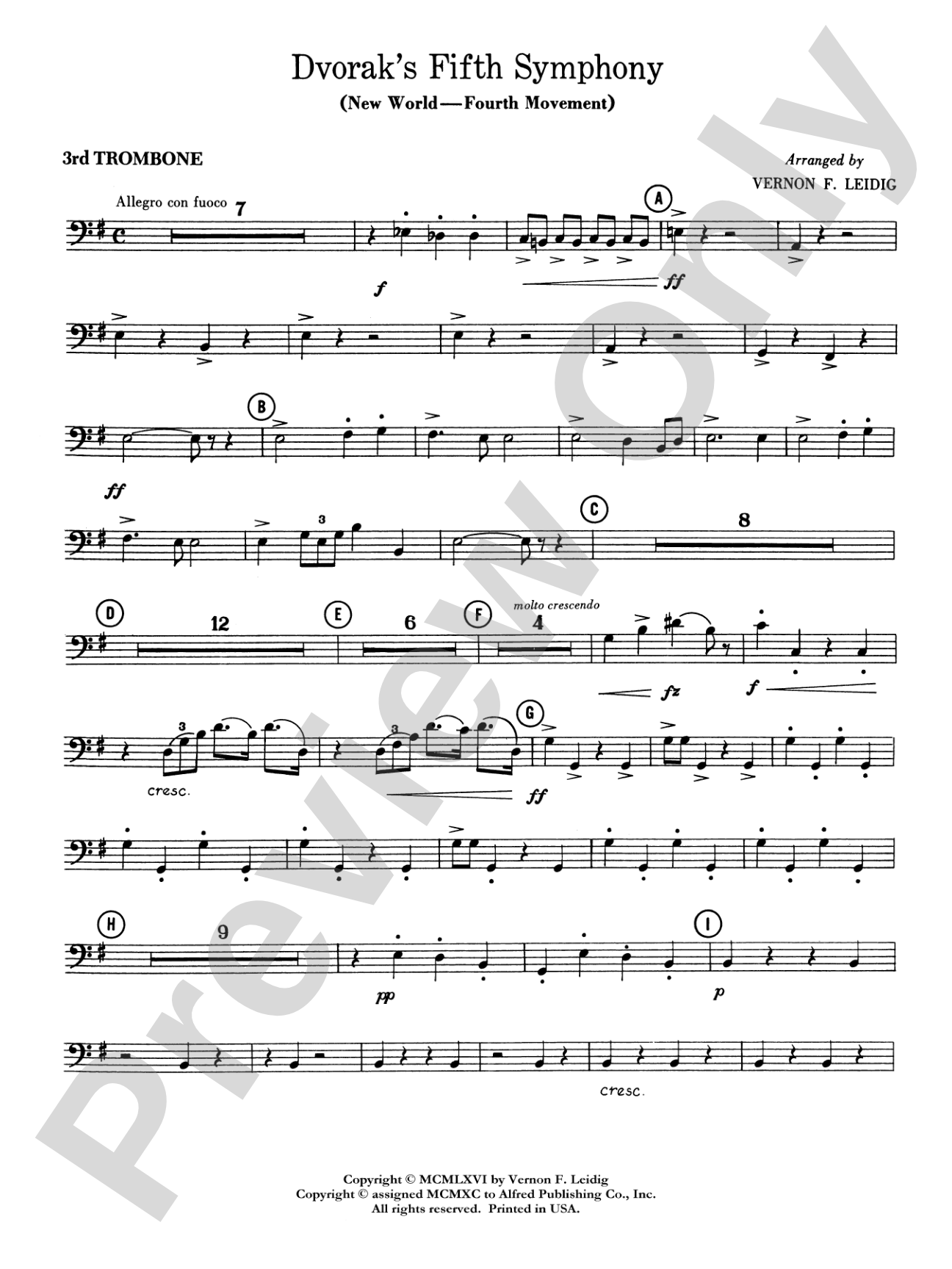Dvorák's 5th Symphony ("New World," 4th Movement): 3rd Trombone