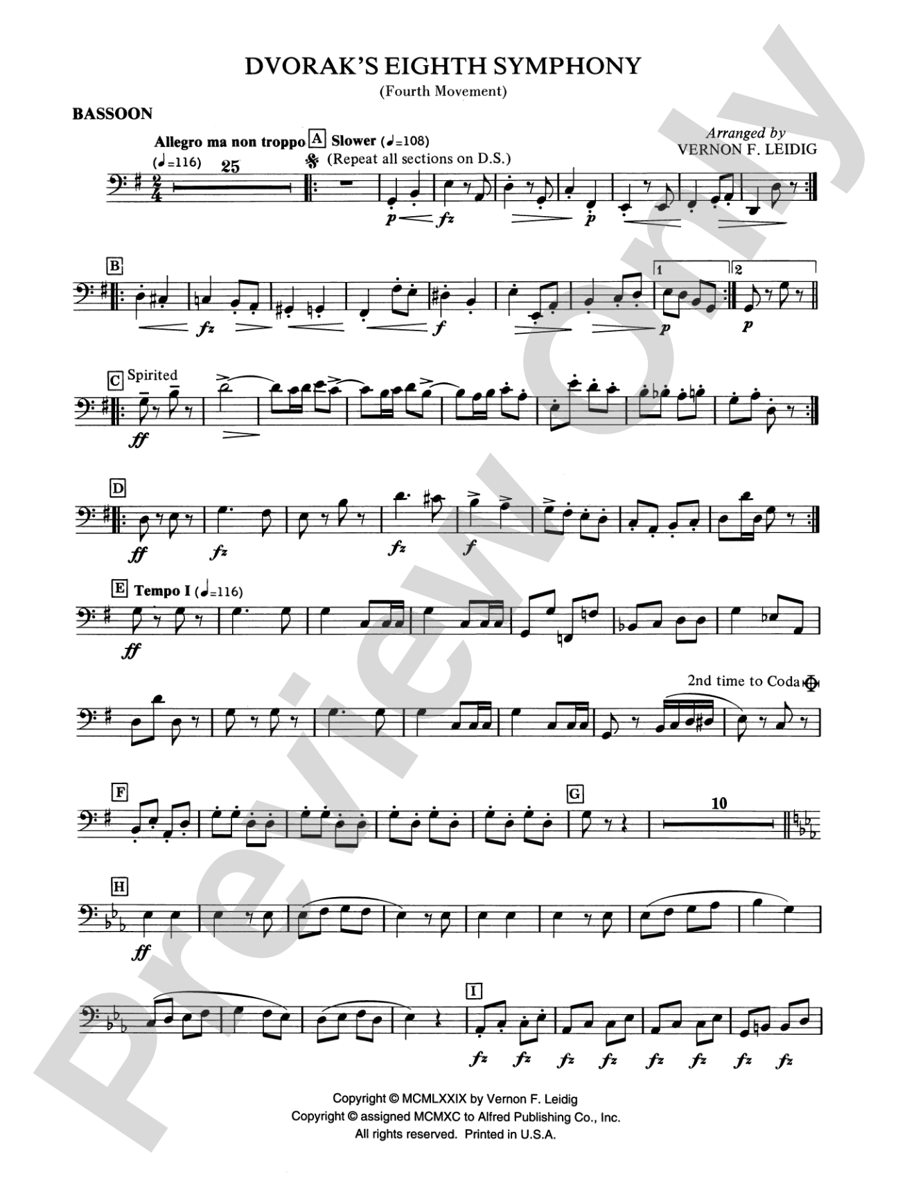 Dvorák's 8th Symphony, 4th Movement: Bassoon