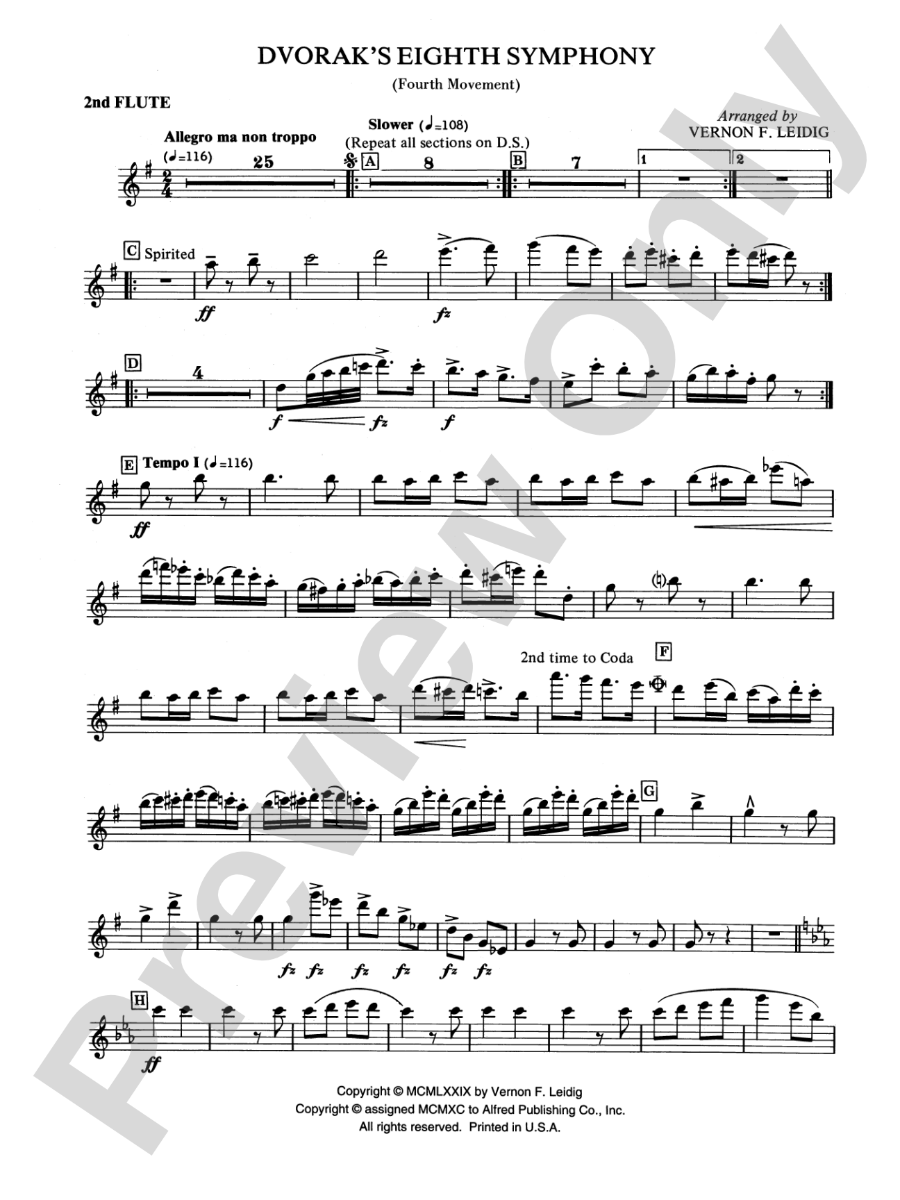 Dvorák's 8th Symphony, 4th Movement: 2nd Flute