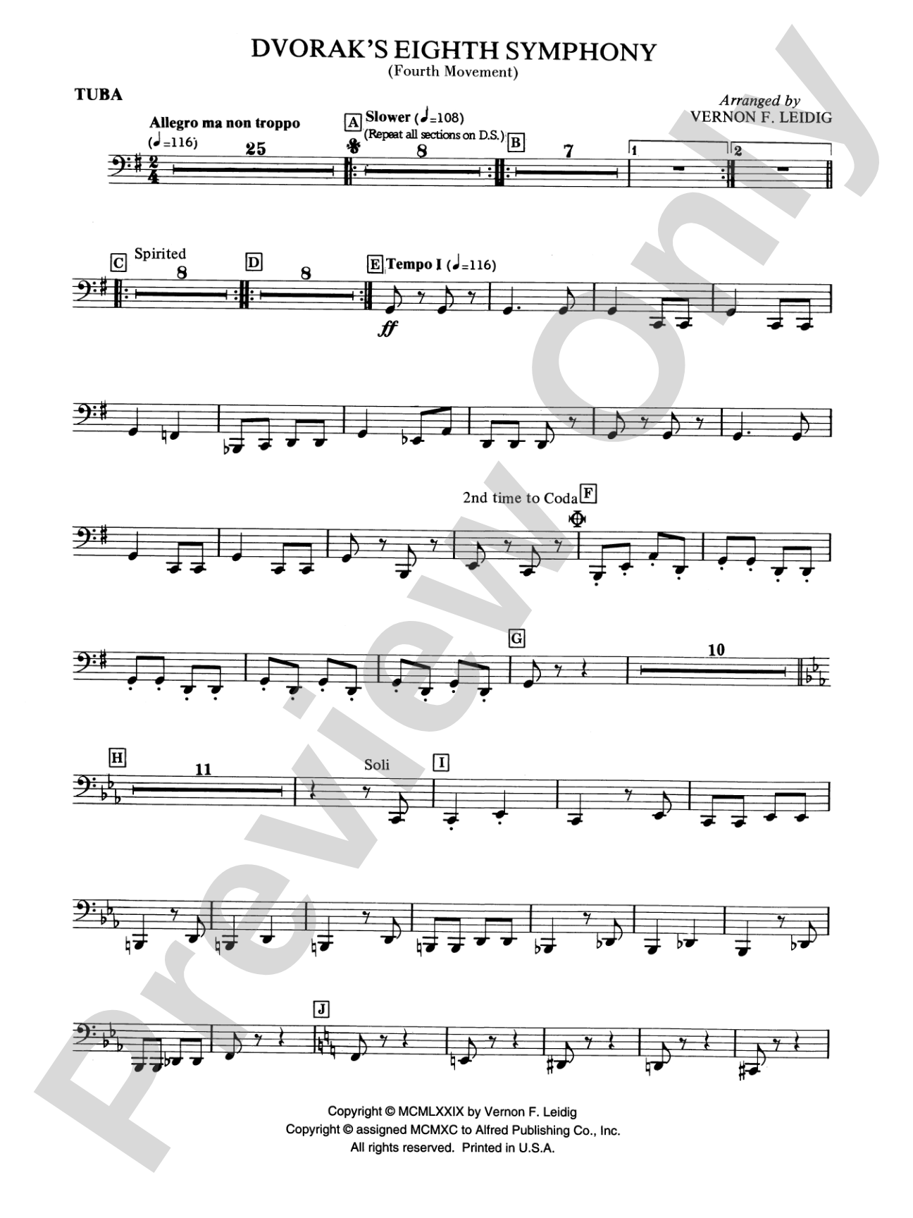 Dvorák's 8th Symphony, 4th Movement: Tuba