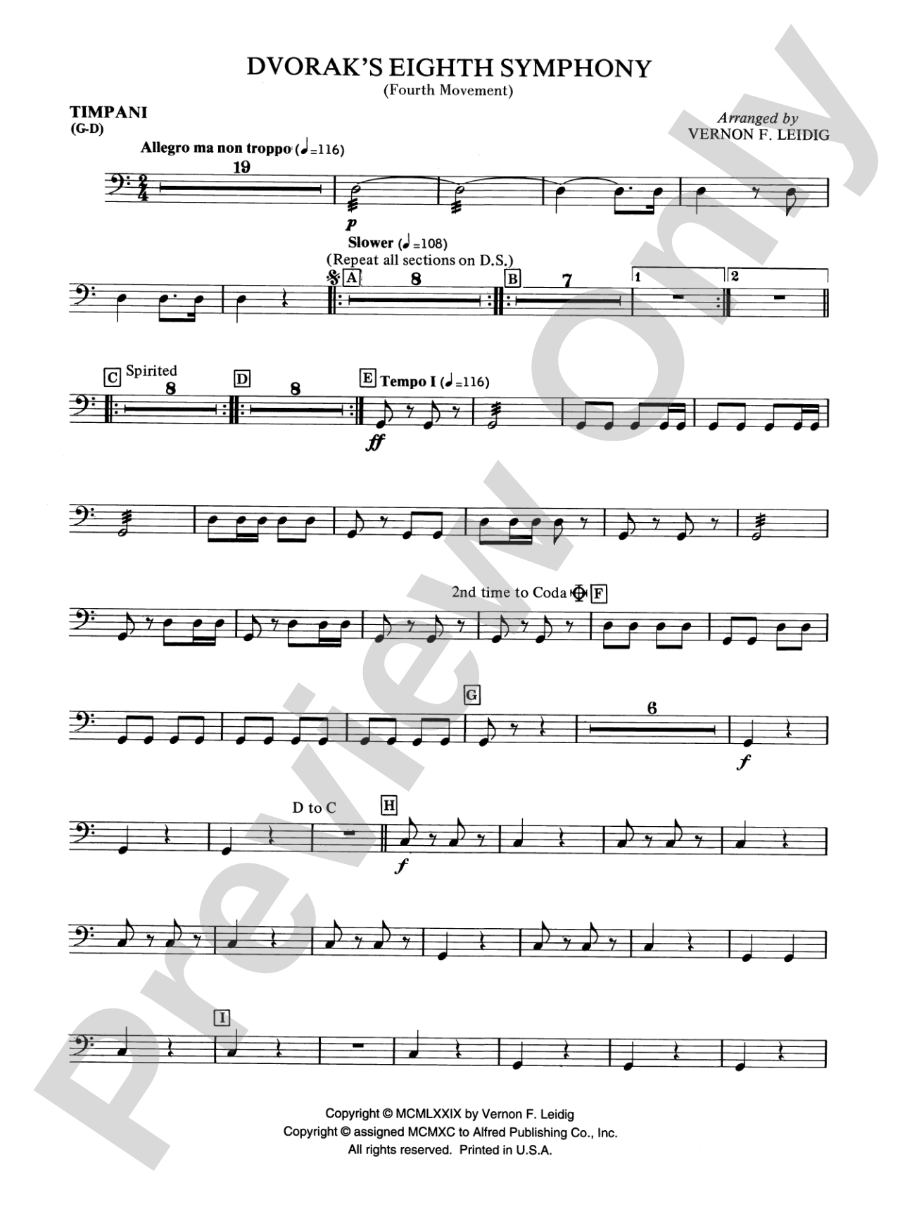 Dvorák's 8th Symphony, 4th Movement: Timpani
